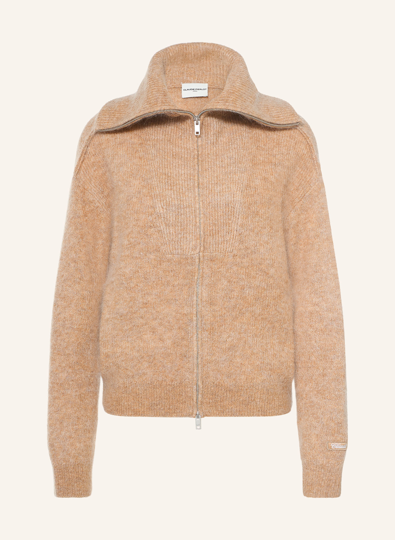 CLAUDIE PIERLOT Kardigan z moheru: CAMELOWY