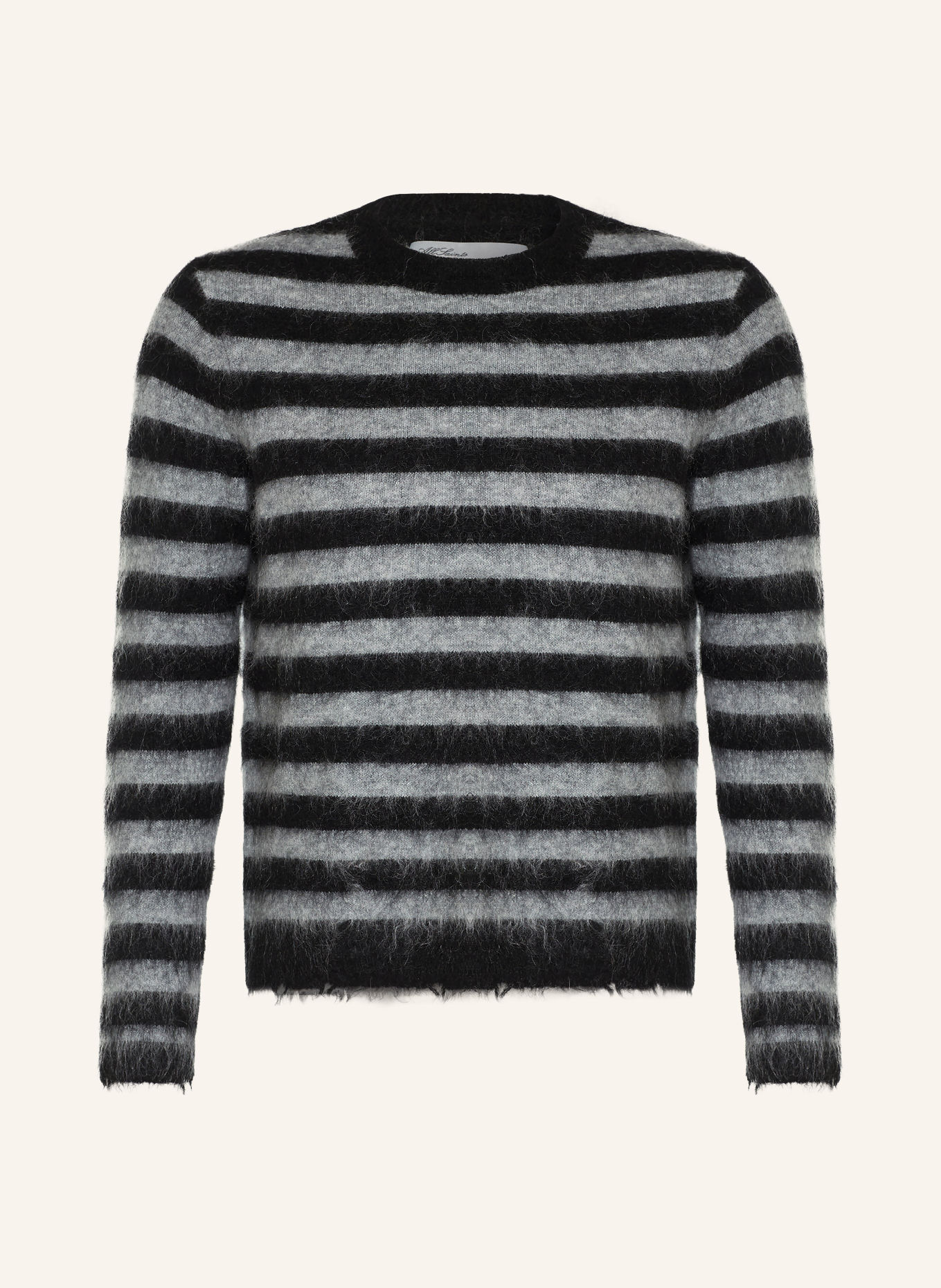 ALLSAINTS Pullover HARRY mit Mohair: GRAU / SCHWARZ