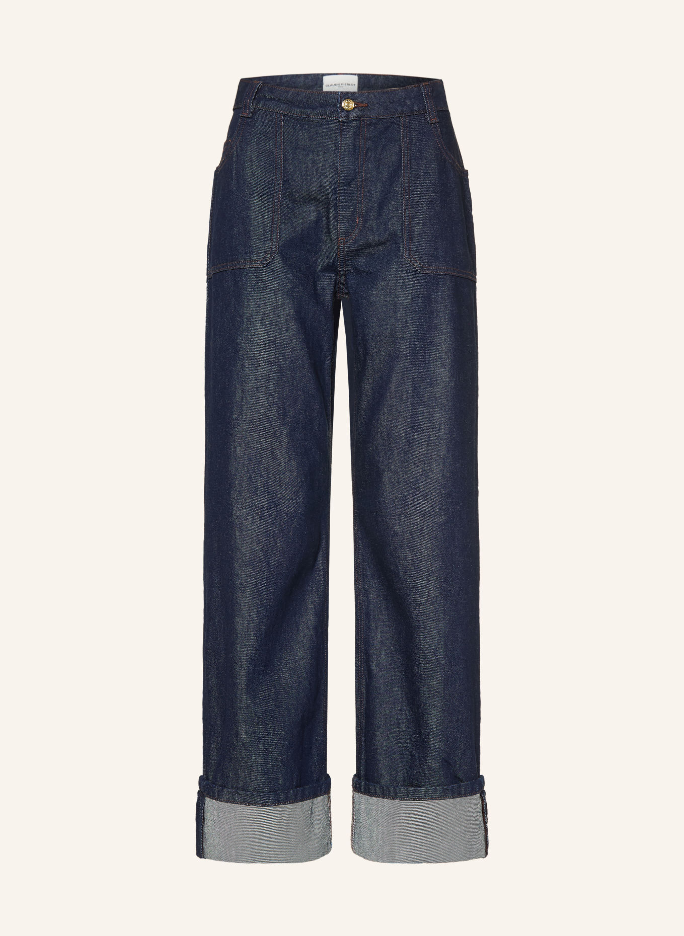 CLAUDIE PIERLOT Jeansy wide leg: J007 BRUT DENIM
