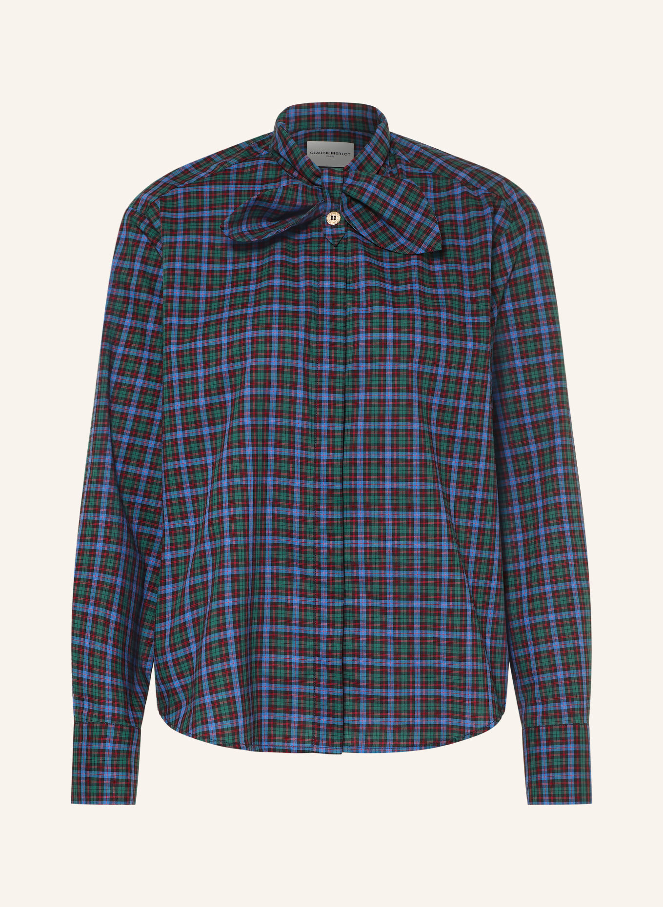 CLAUDIE PIERLOT Schluppenbluse: BLAU / ROT / GRÜN