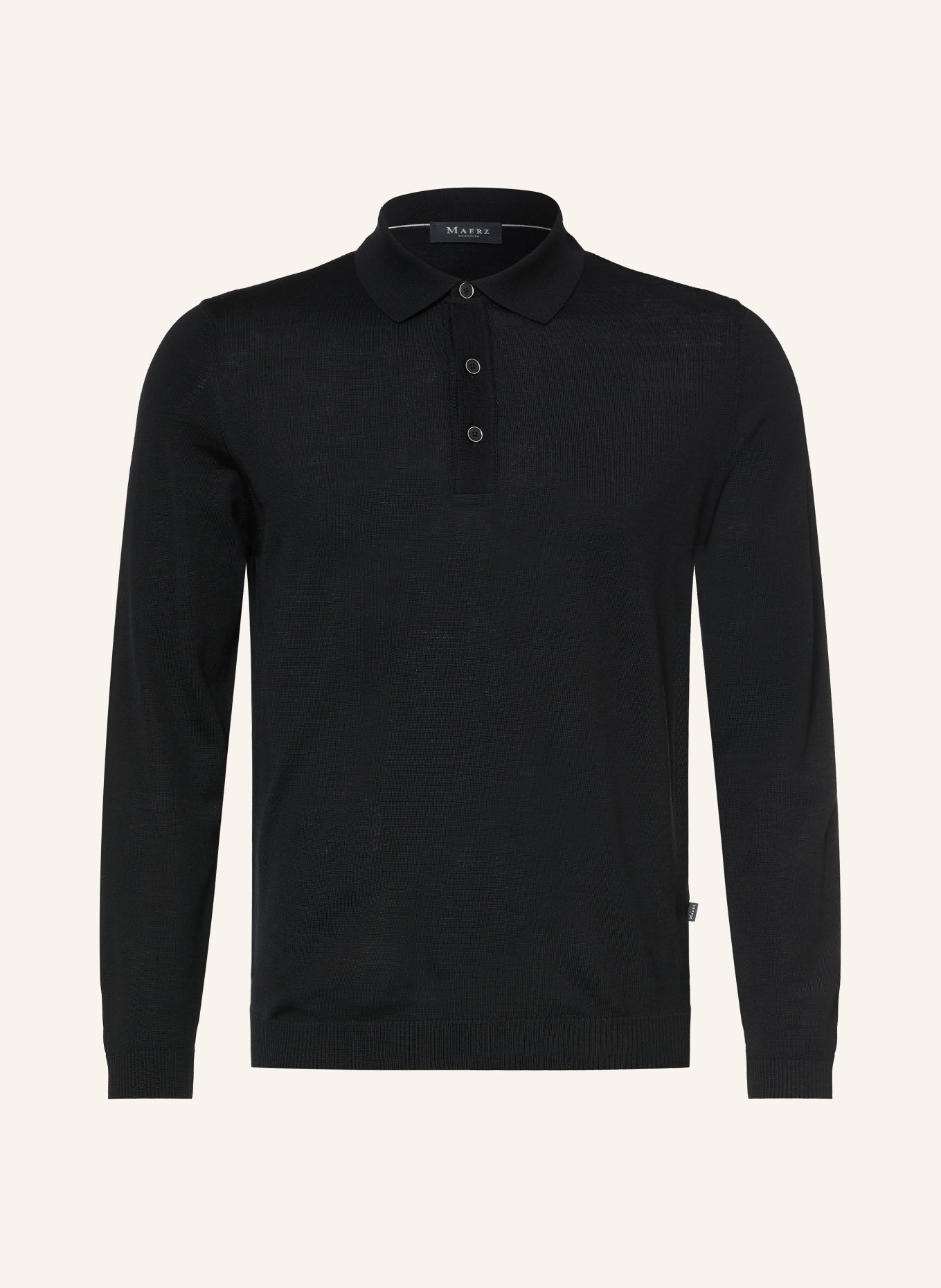 MAERZ MUENCHEN Knit polo shirt: BLACK