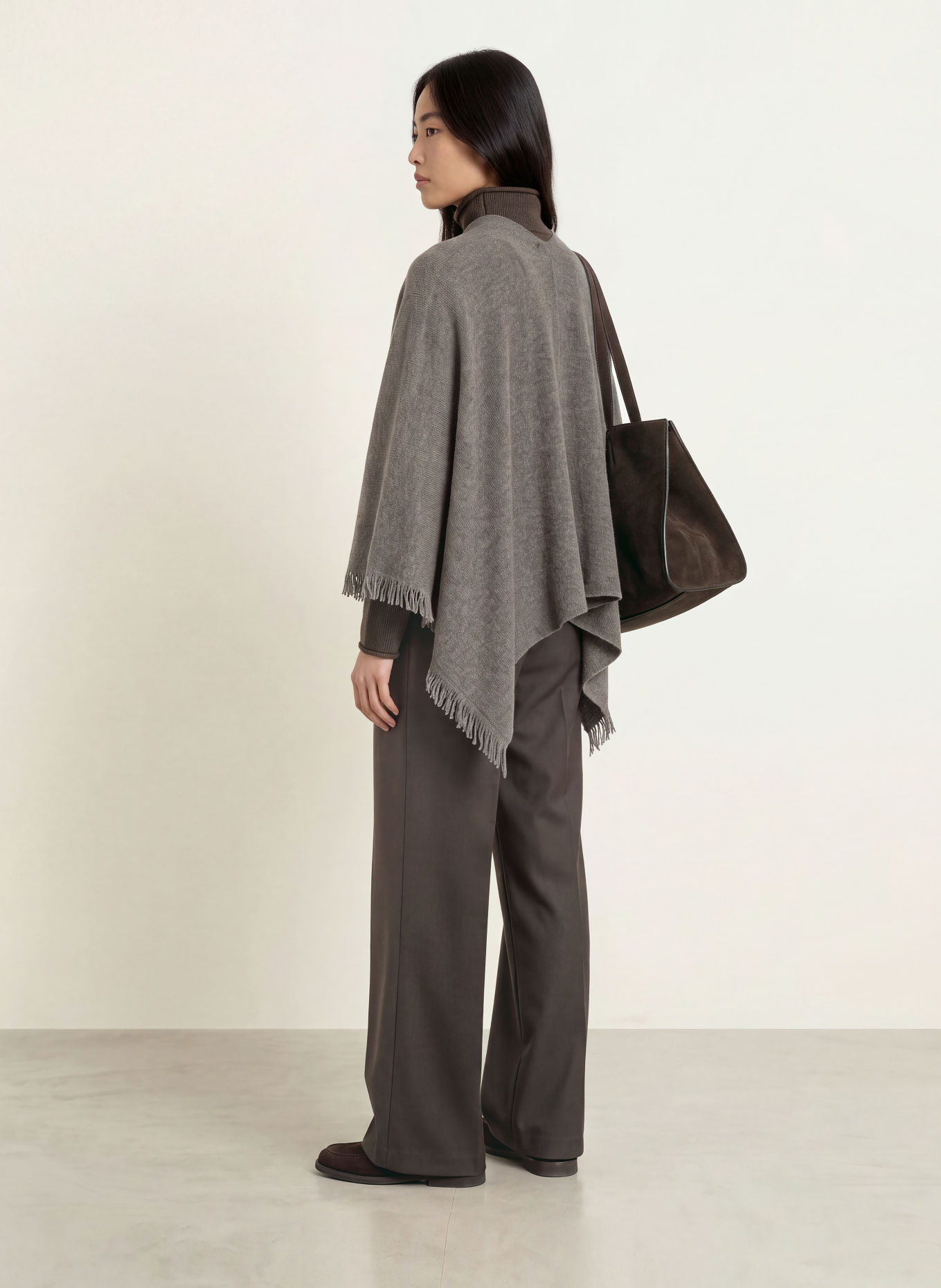 REPEAT Cashmere poncho: GRAY