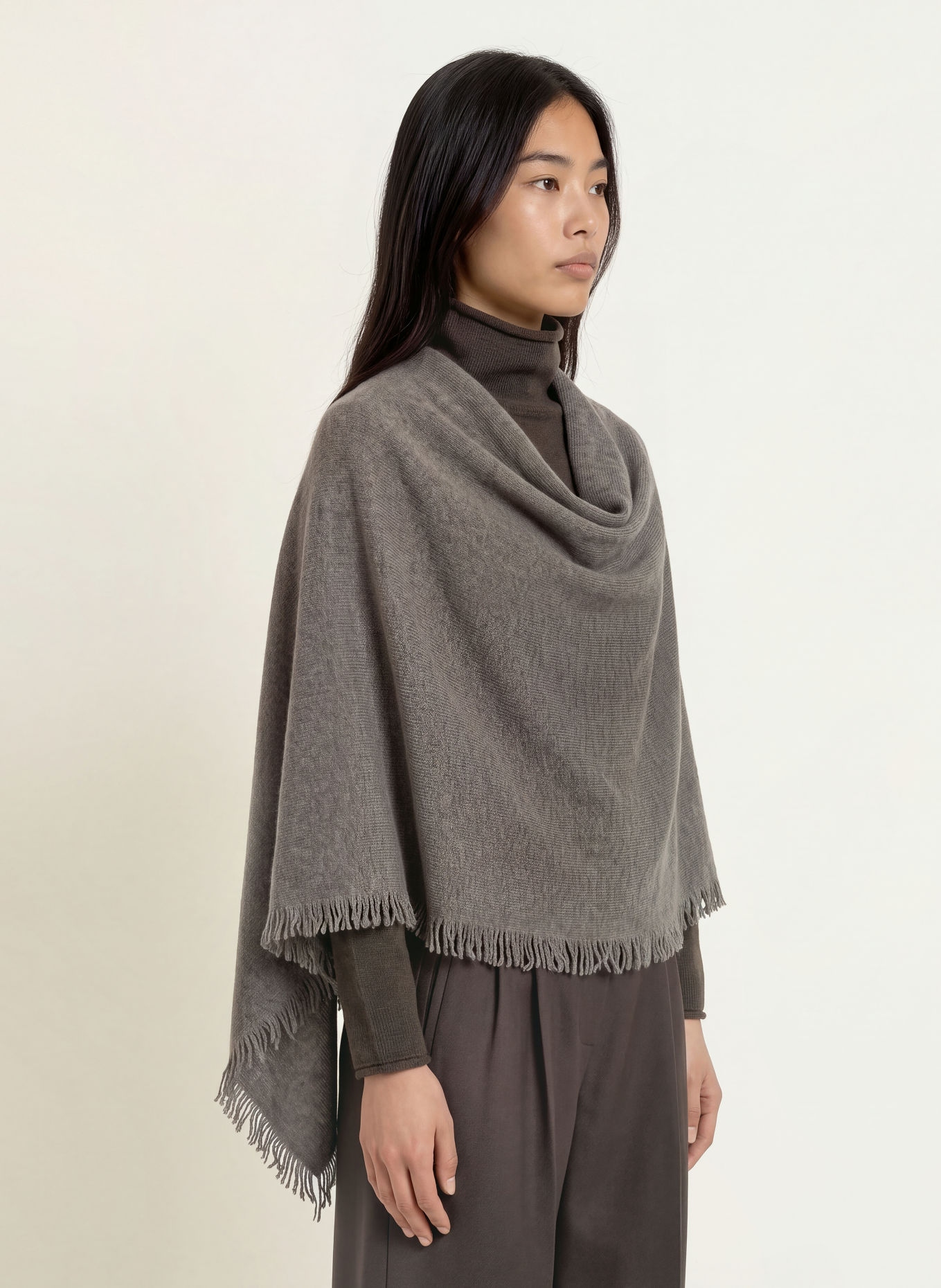 REPEAT Cashmere poncho: GRAY