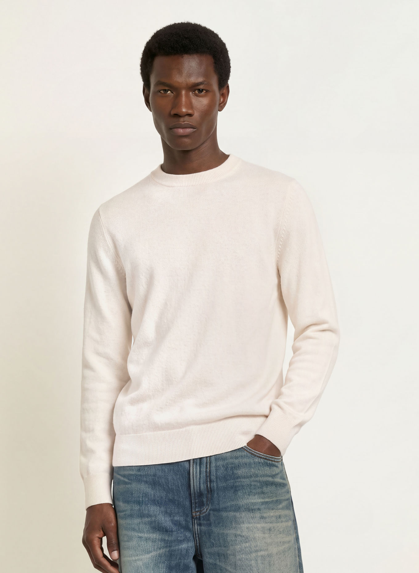 SANDRO Cashmere-Pullover: ECRU