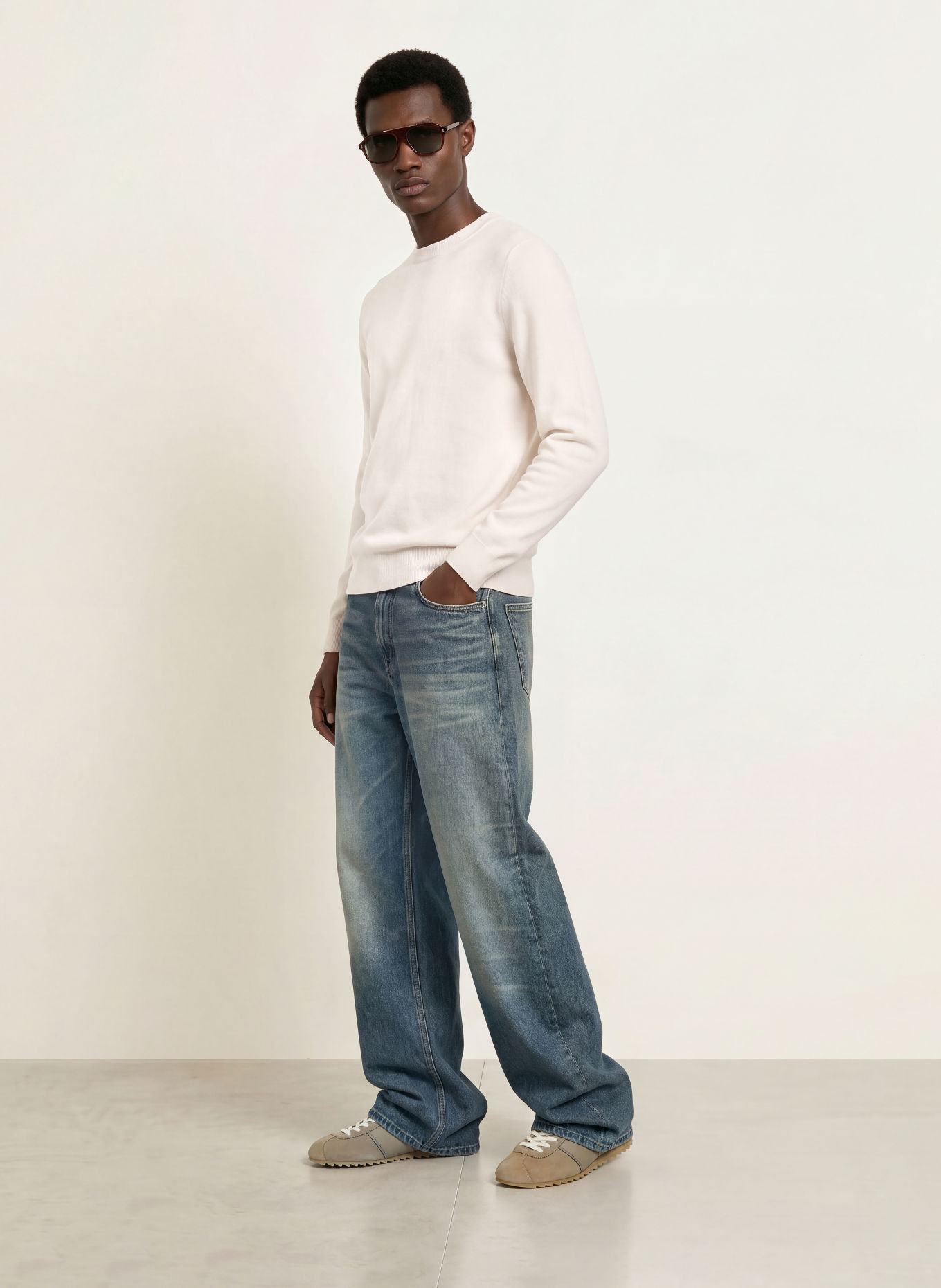 SANDRO Cashmere-Pullover: ECRU