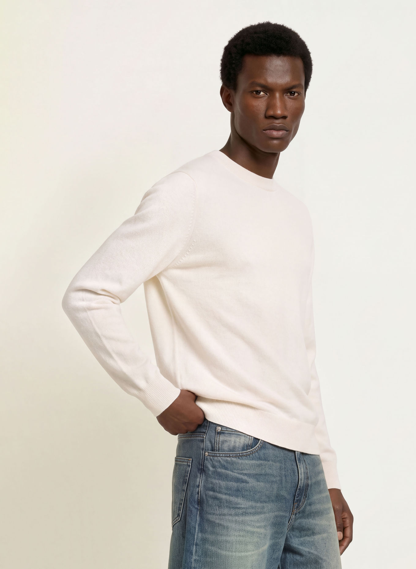 SANDRO Cashmere-Pullover: ECRU