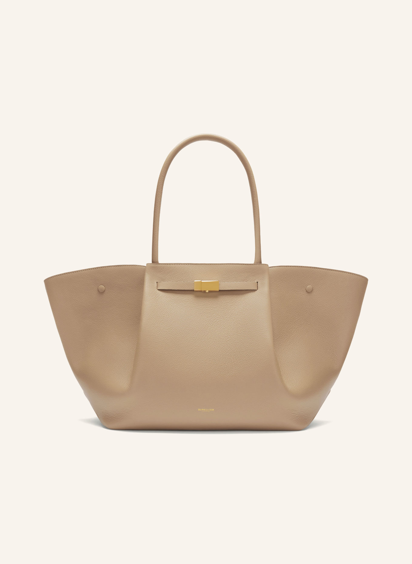 DEMELLIER Shoppers THE NEW YORK LARGE: BEIGE / GOUD