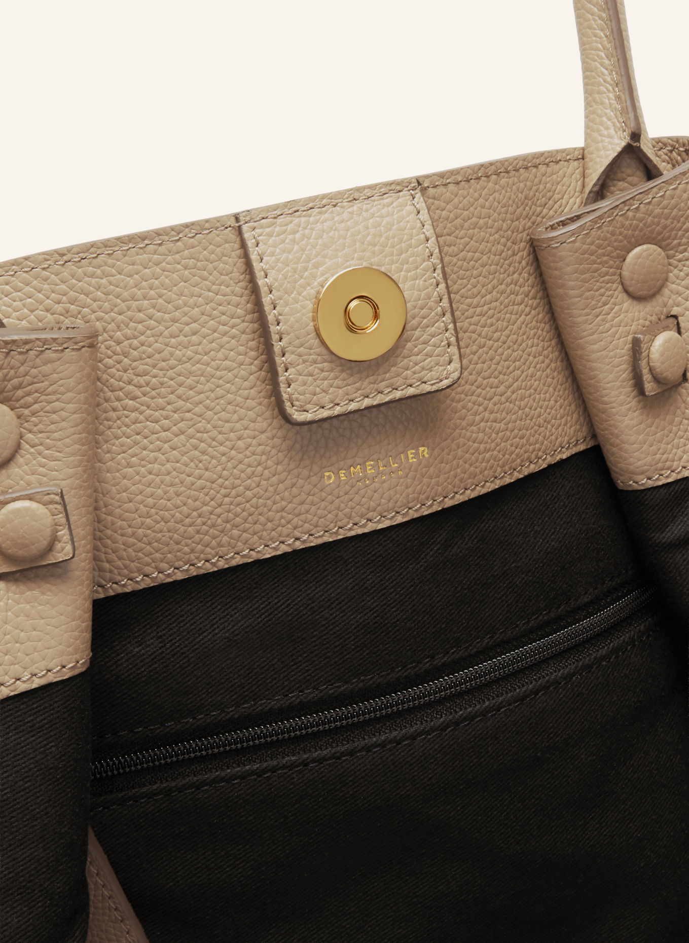 DEMELLIER Shoppers THE NEW YORK LARGE: BEIGE / GOUD