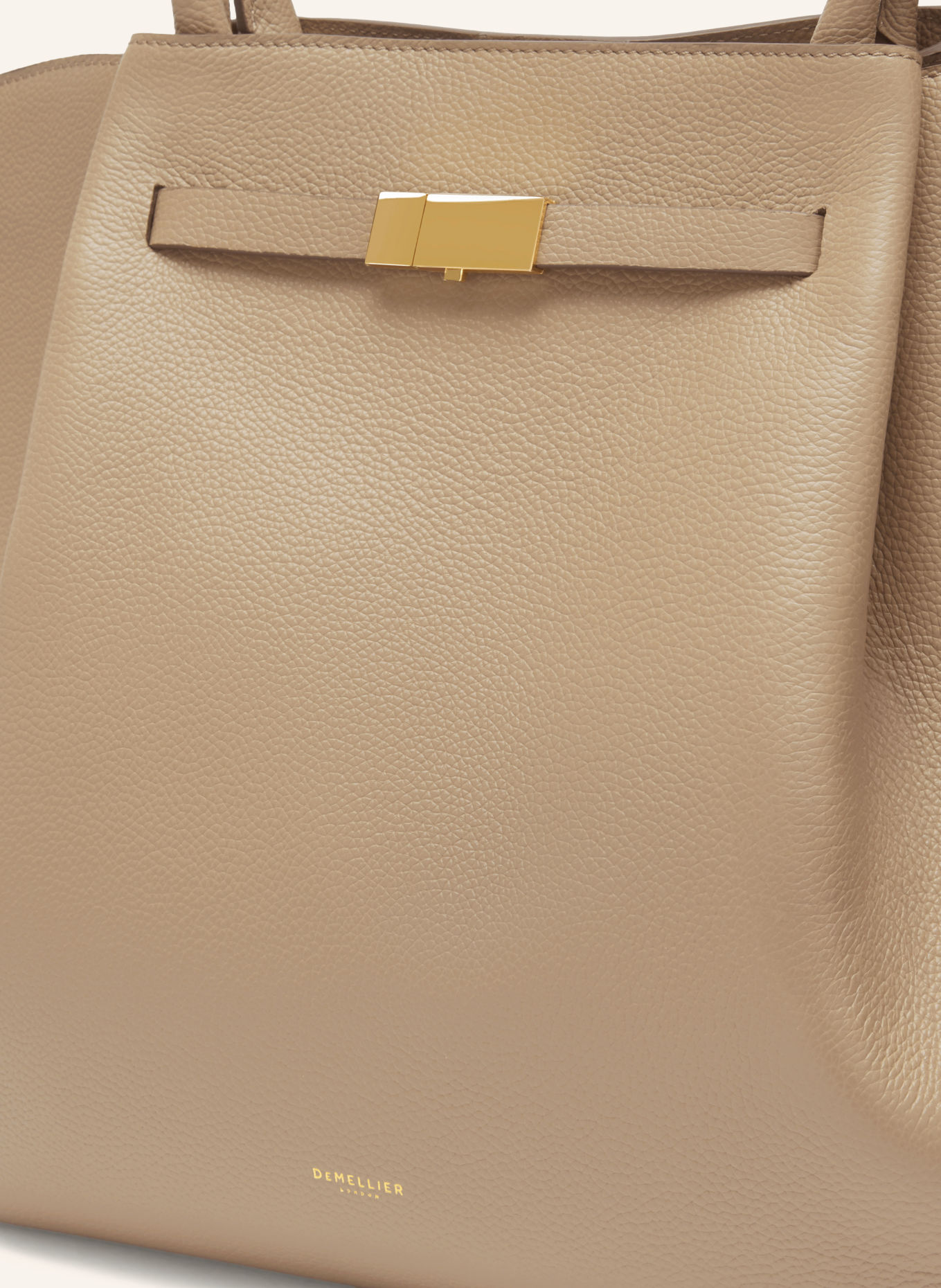 DEMELLIER Shoppers THE NEW YORK LARGE: BEIGE / GOUD