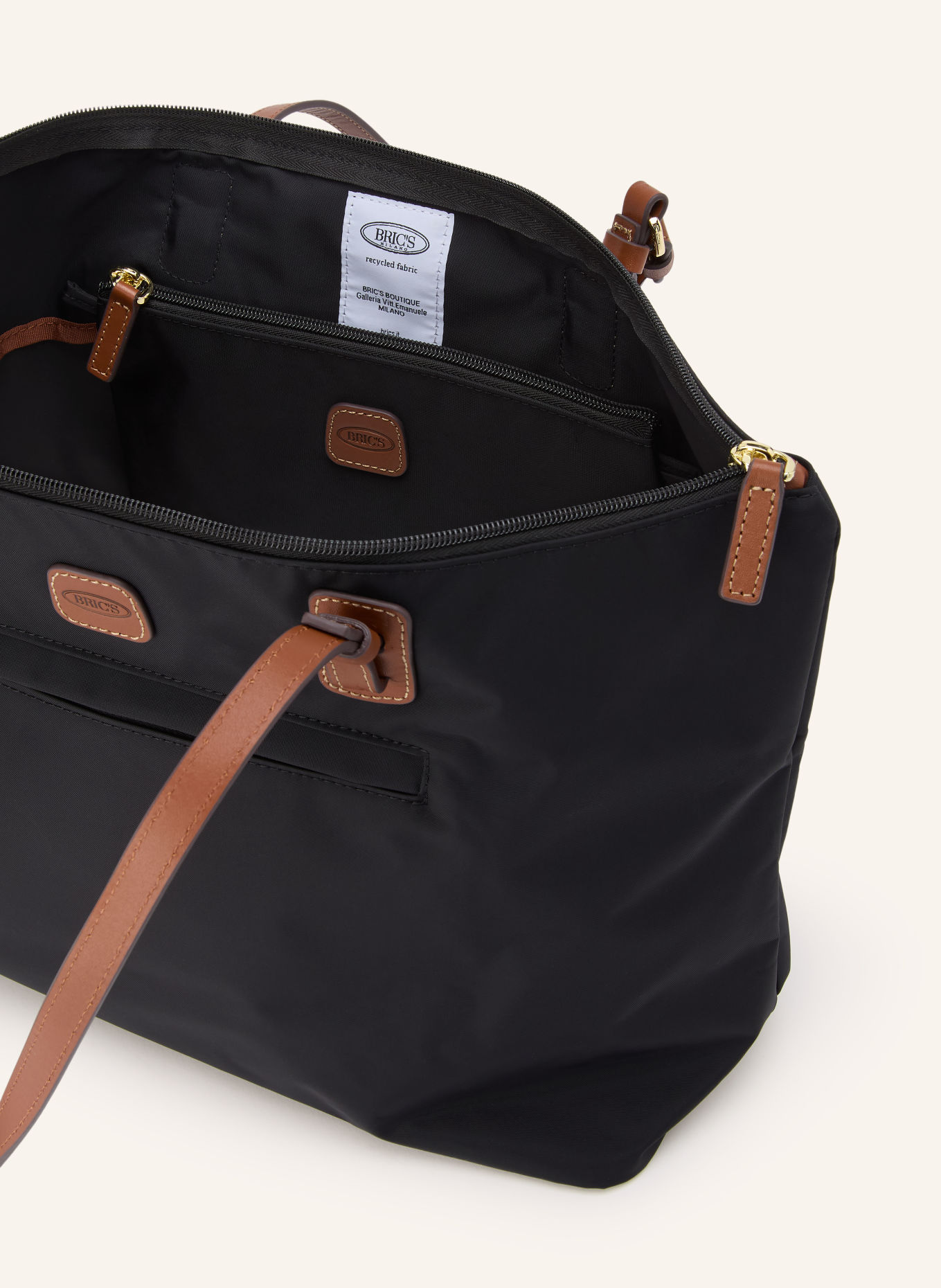 BRIC'S Geantă de cumpărături X-COLLECTION cu husă: NEGRU / AUR / MARO