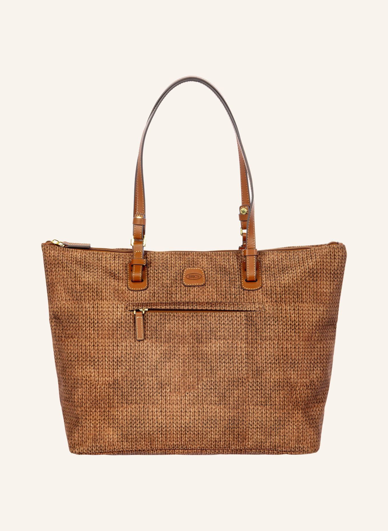 BRIC'S Shopper X-COLLECTION mit Pouch: BRAUN / GOLD