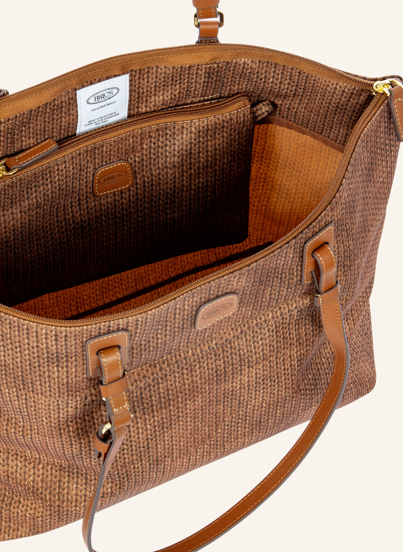 BRIC'S Shopper X-COLLECTION mit Pouch: BRAUN / GOLD