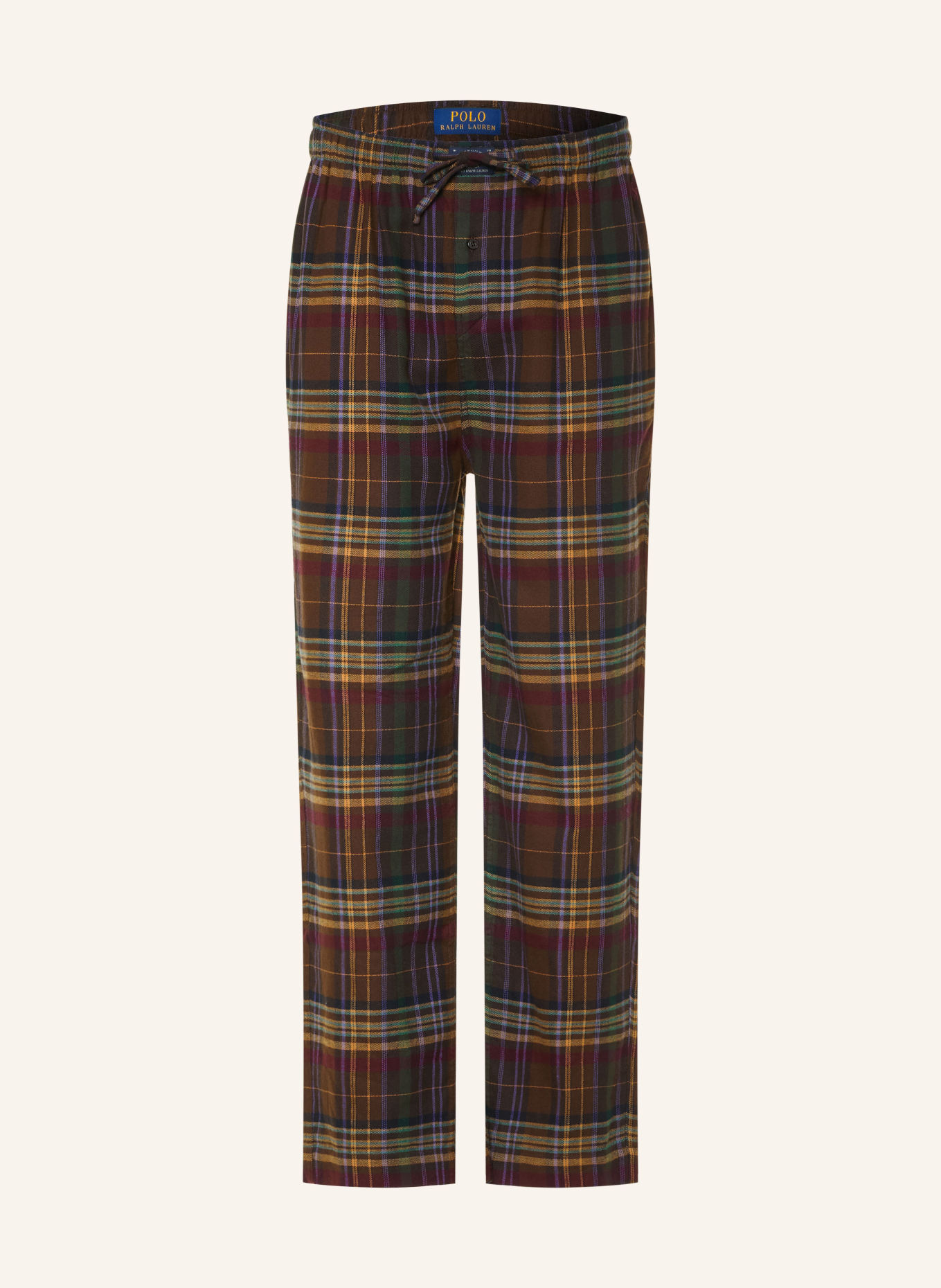 POLO RALPH LAUREN Lounge-Hose aus Flanell: BRAUN / HELLBRAUN / LILA