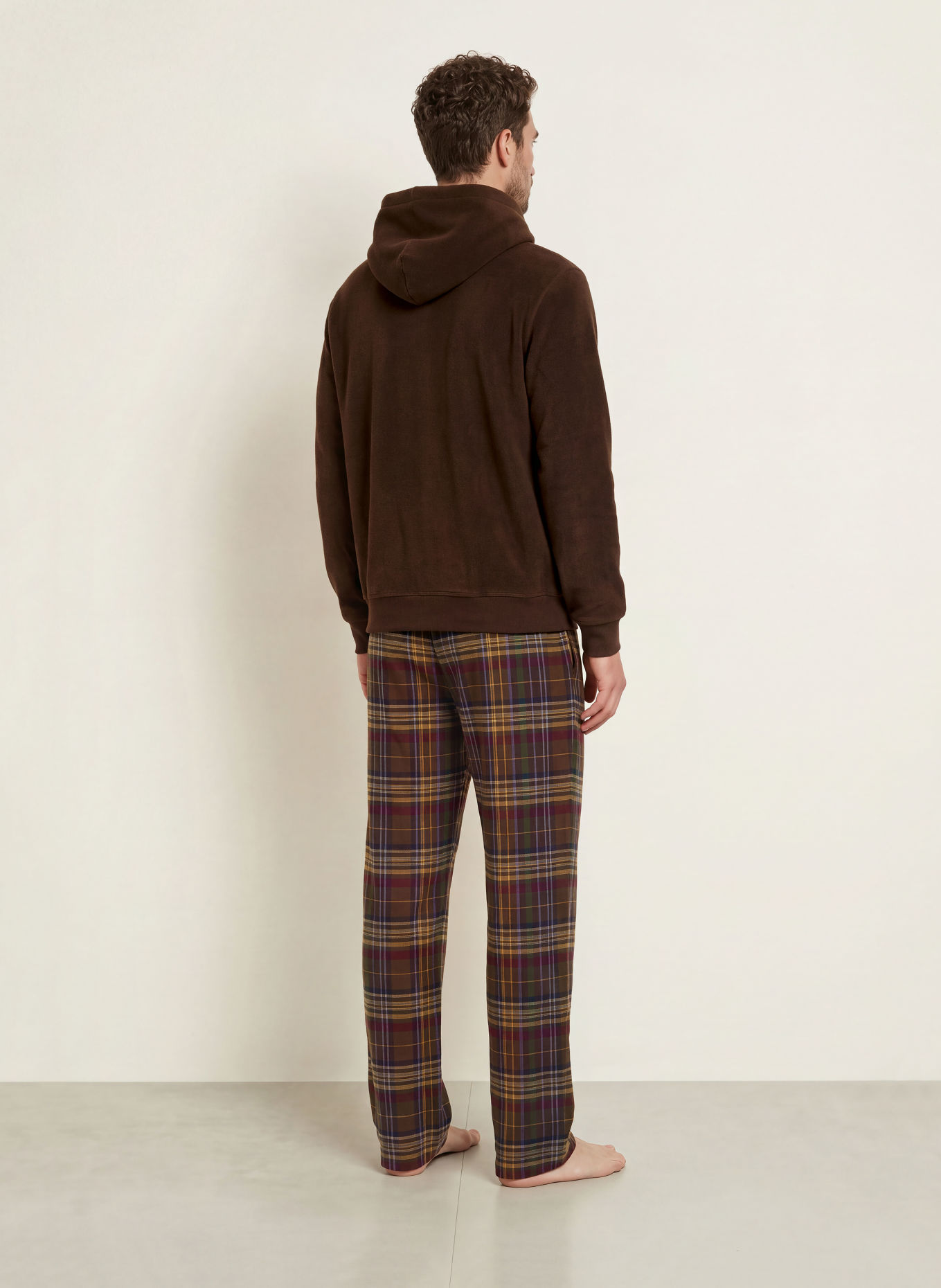 POLO RALPH LAUREN Lounge-Hose aus Flanell: BRAUN / HELLBRAUN / LILA