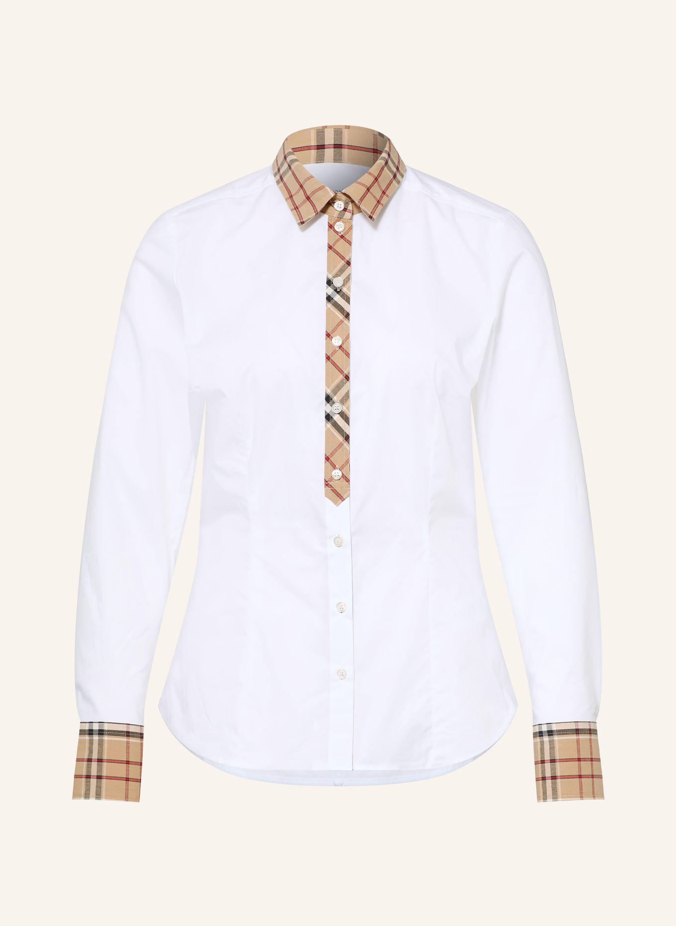 seidensticker Shirt blouse: WHITE / CAMEL / DARK RED
