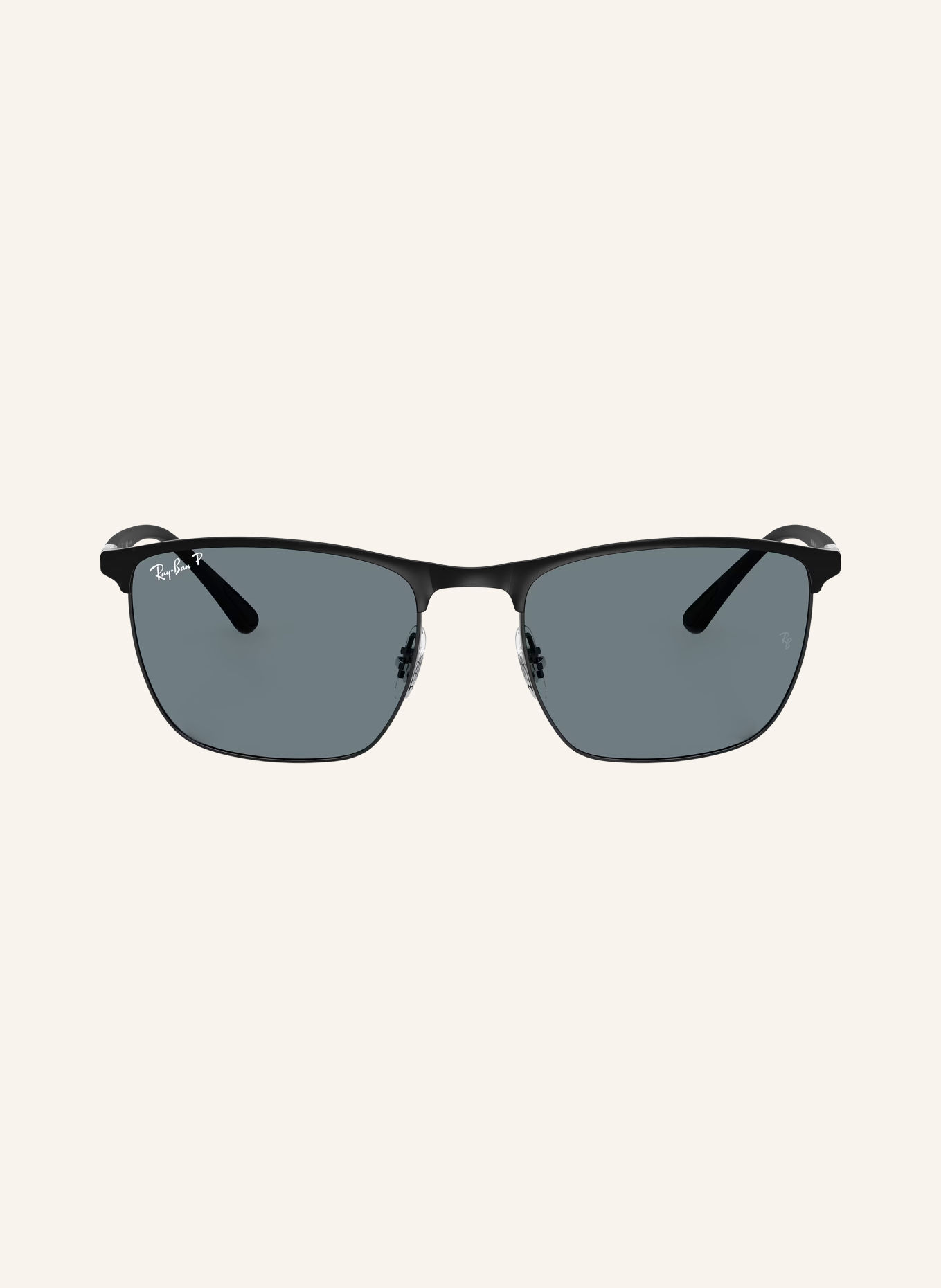 Ray-Ban Sonnenbrille RB3686: MATT SCHWARZ/ DUNKELBLAU POLRISIERT