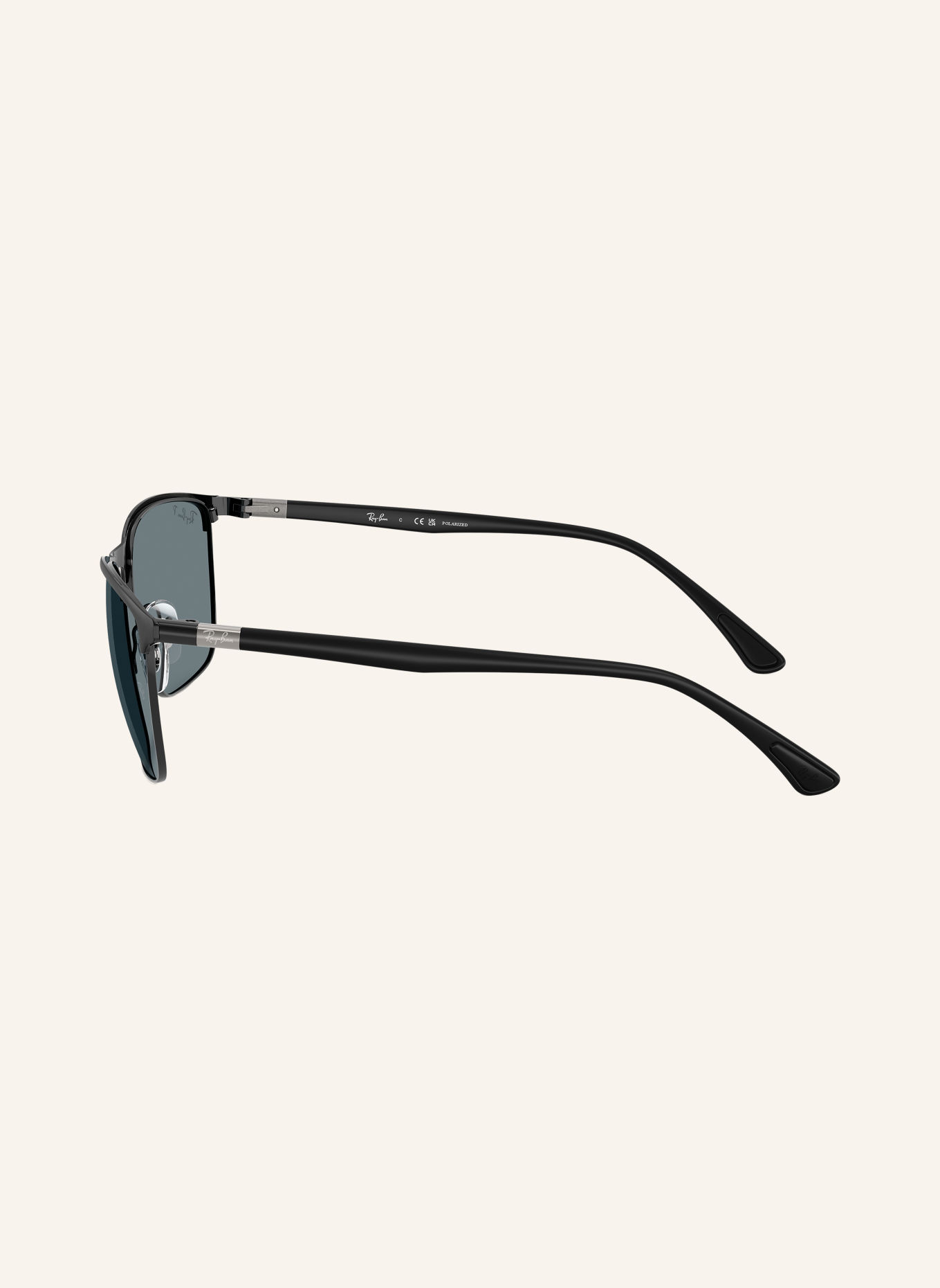 Ray-Ban Sonnenbrille RB3686: MATT SCHWARZ/ DUNKELBLAU POLRISIERT
