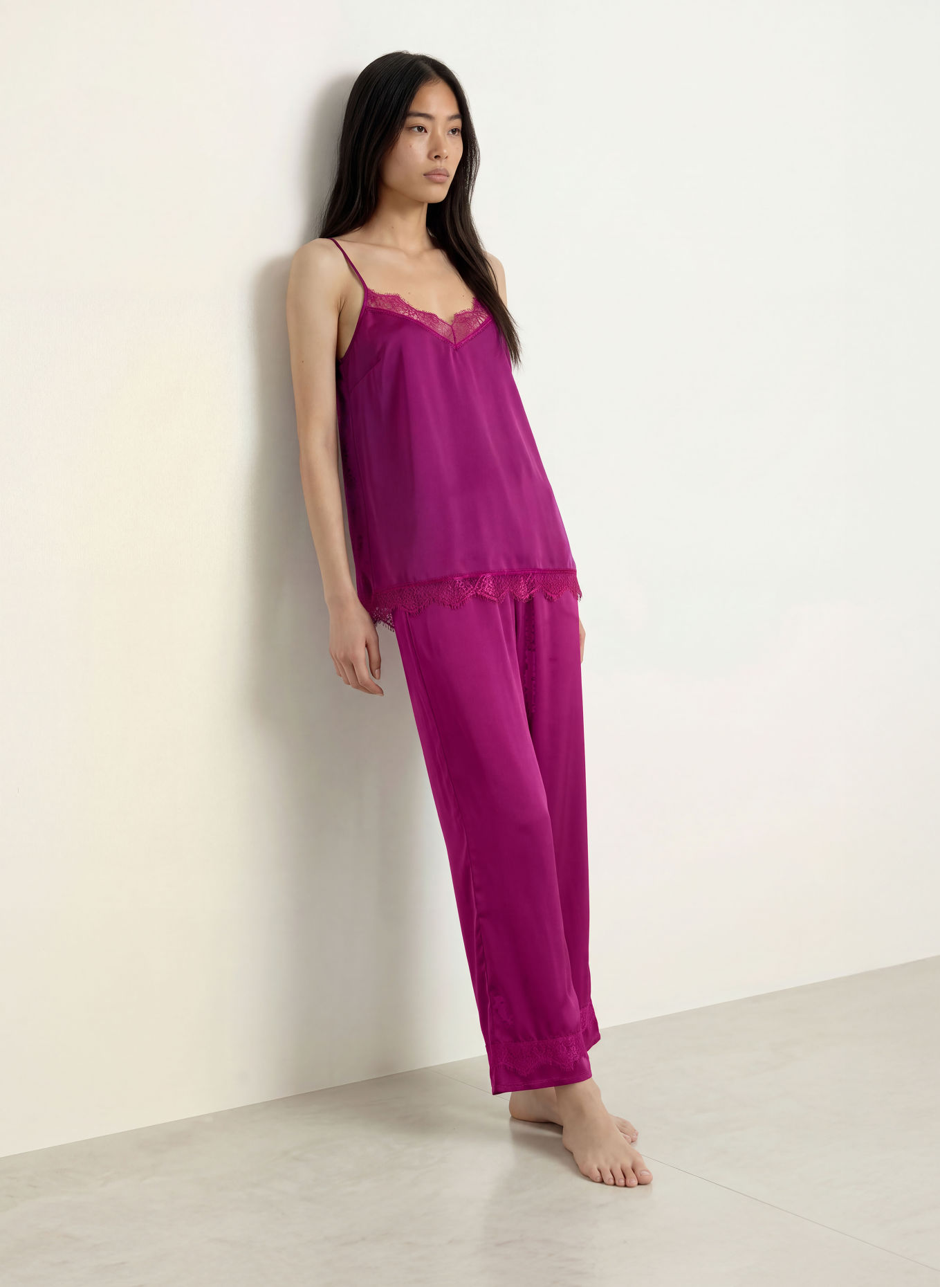 SIMONE PÉRÈLE Sömnbyxor SATIN SECRETS i satin: LILA