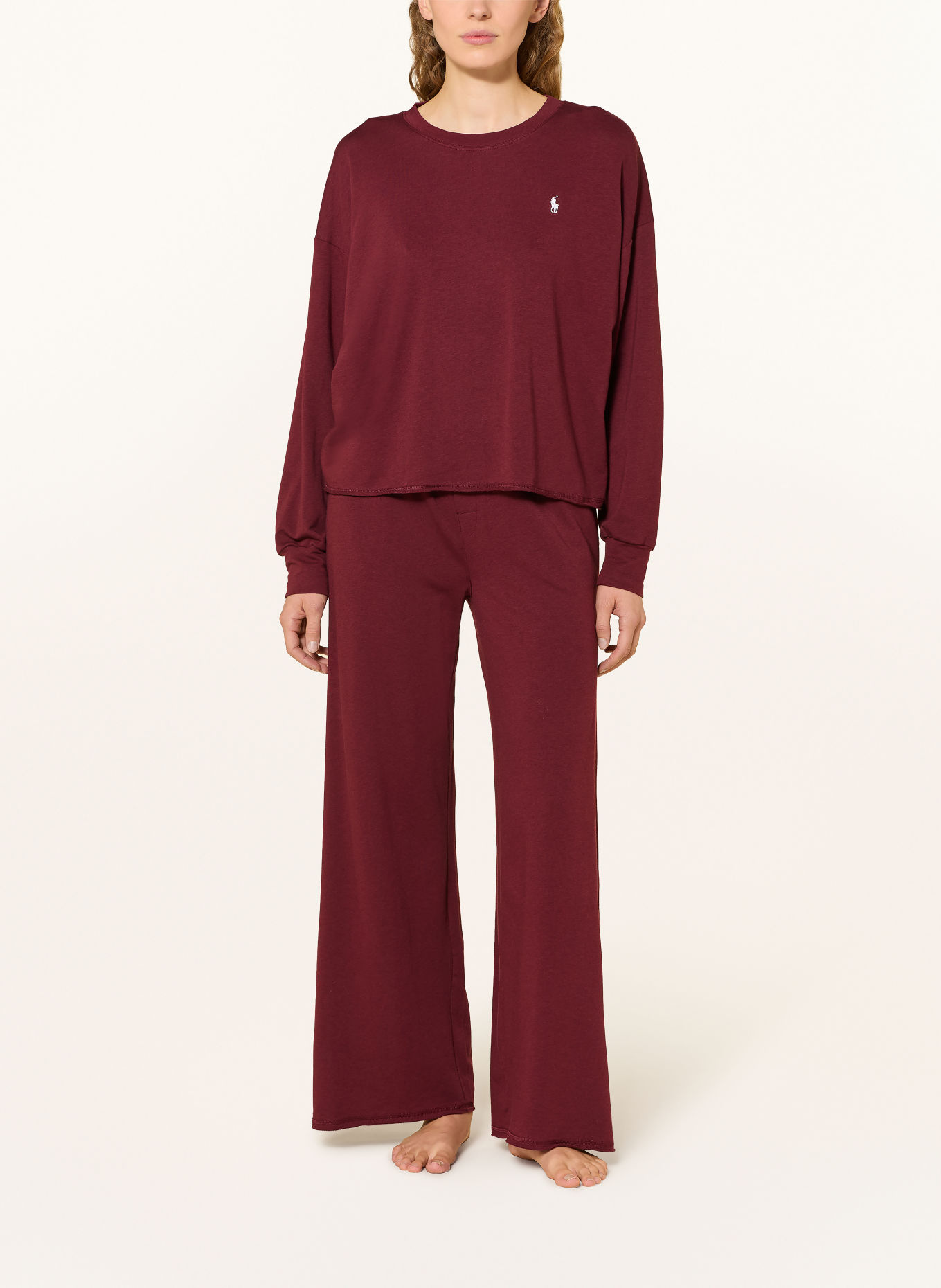 POLO RALPH LAUREN Lounge set: DARK RED / WHITE / BLACK