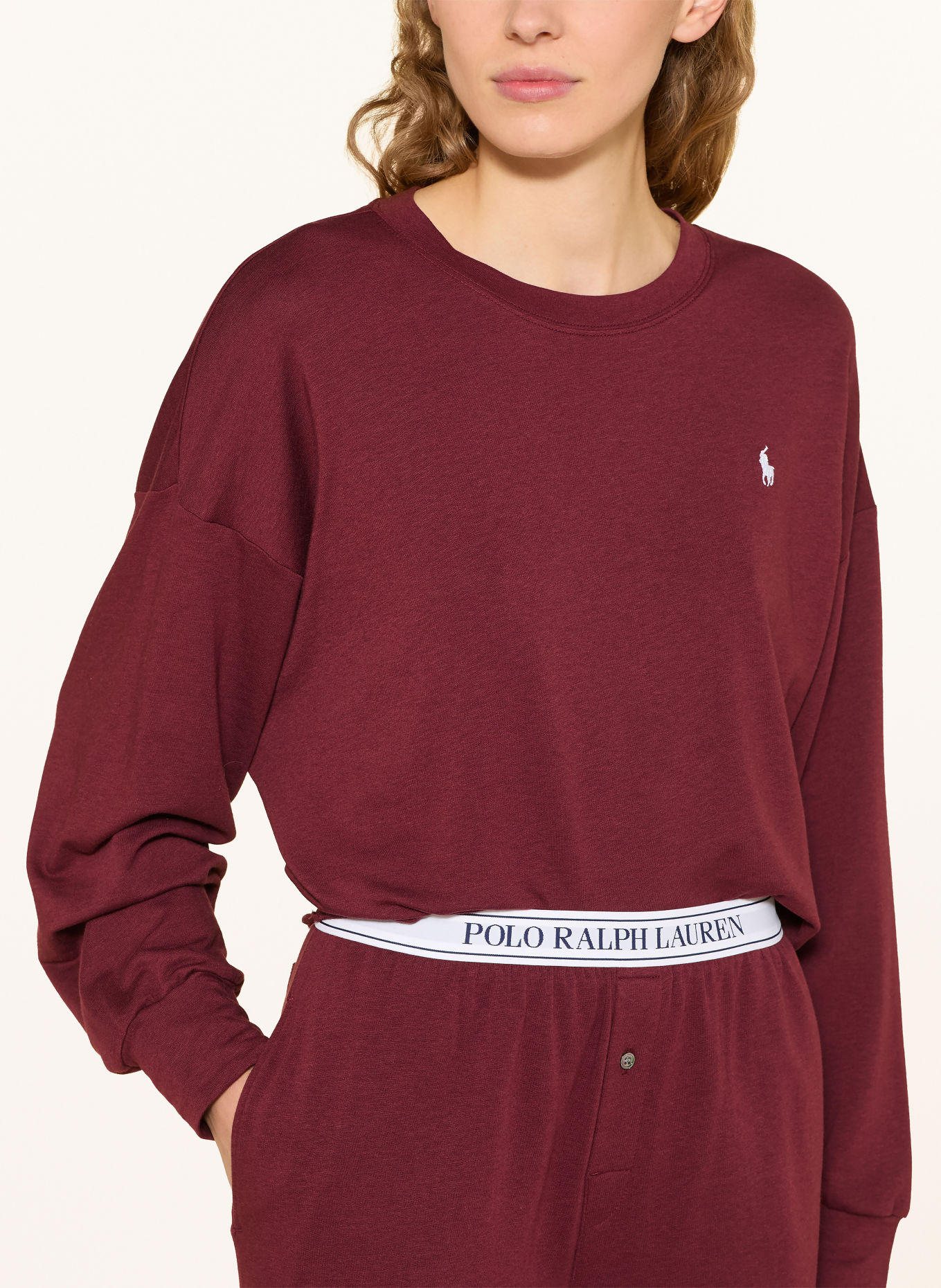 POLO RALPH LAUREN Lounge set: DARK RED / WHITE / BLACK
