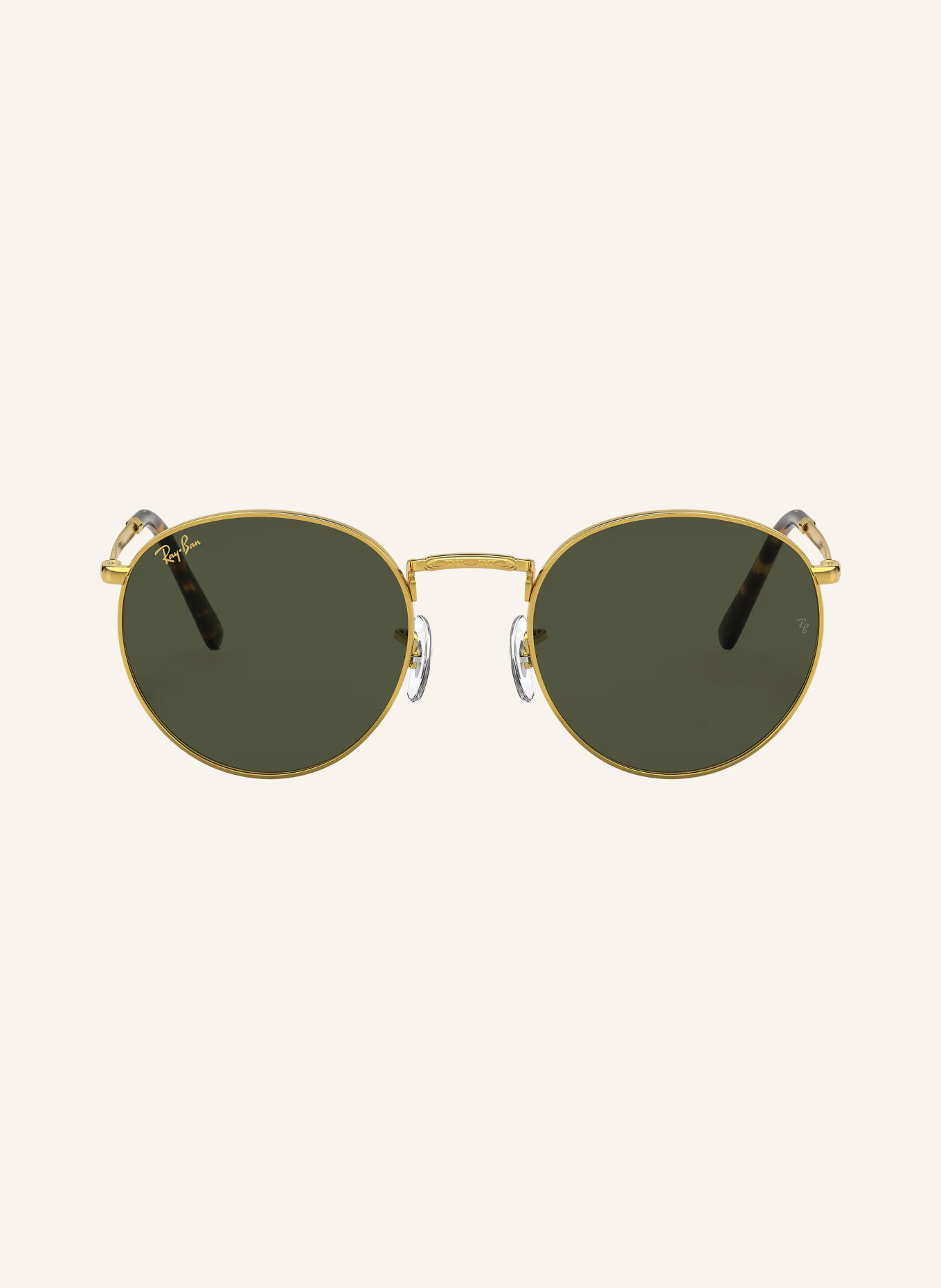 Ray-Ban Solbrille RB3637 NEW ROUND: GULD/ MØRKE GRØNT