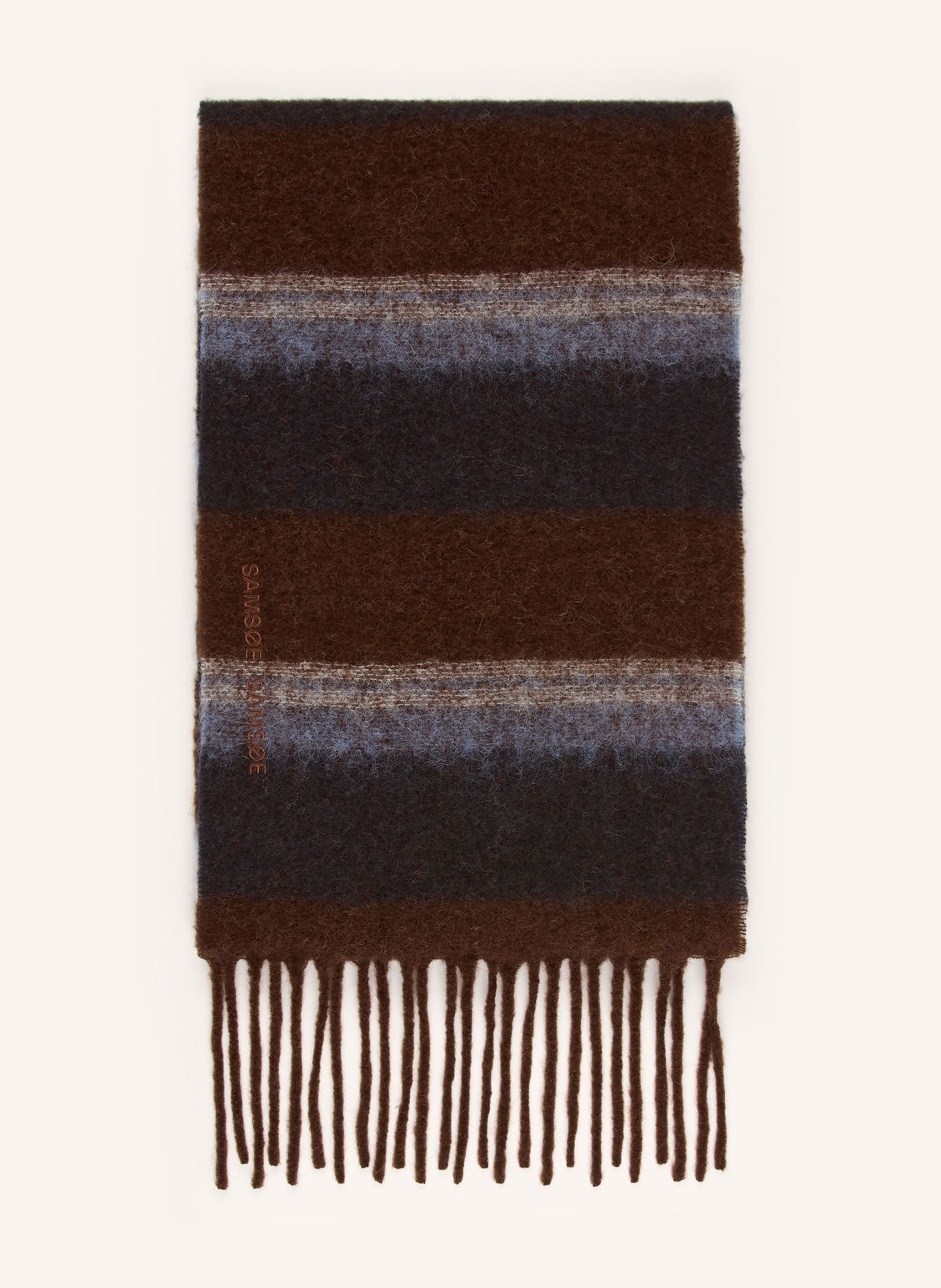 SAMSØE SAMSØE Scarf ALEX: DARK BROWN / BLUE GRAY / DARK BLUE