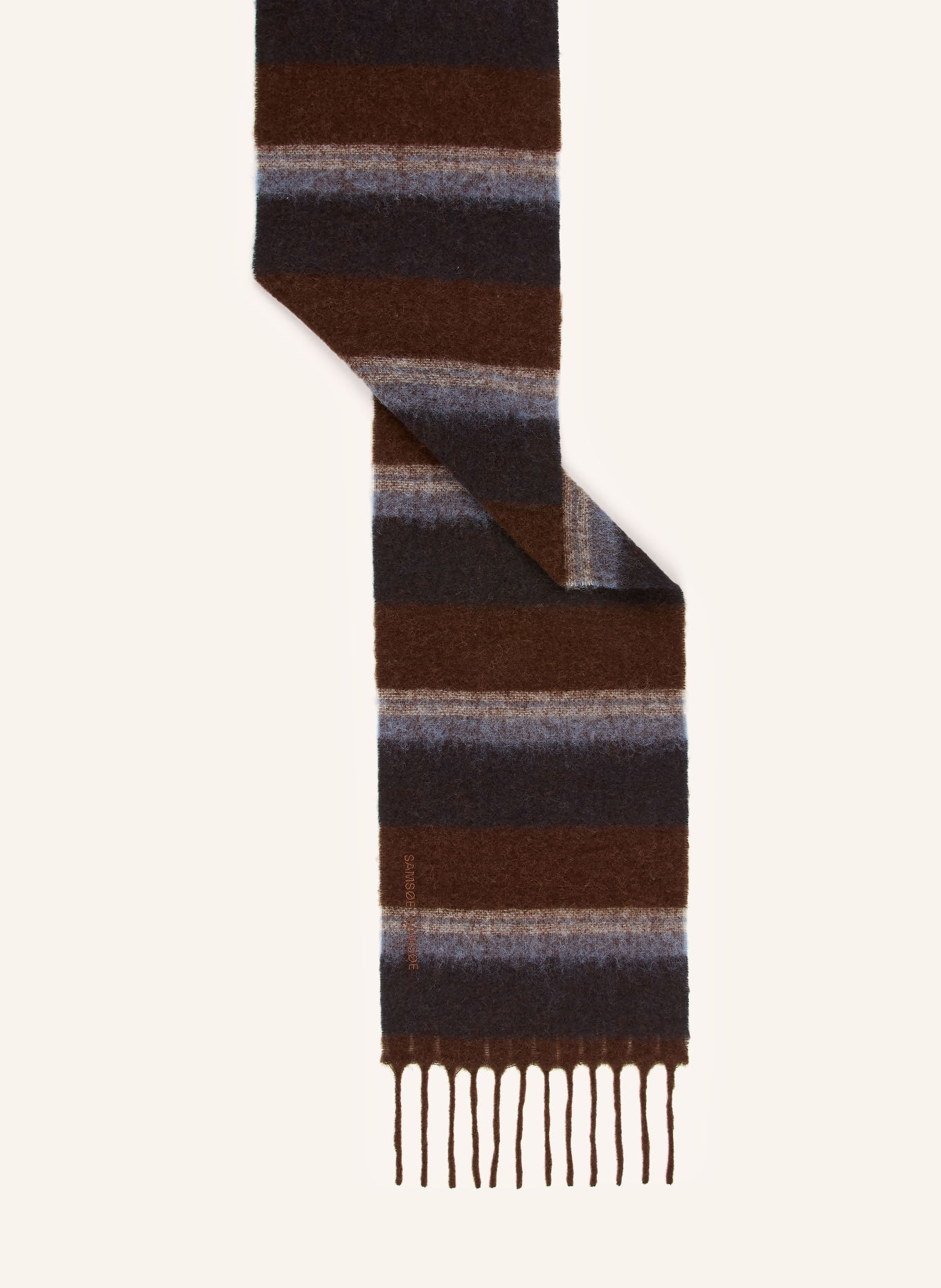 SAMSØE SAMSØE Scarf ALEX: DARK BROWN / BLUE GRAY / DARK BLUE