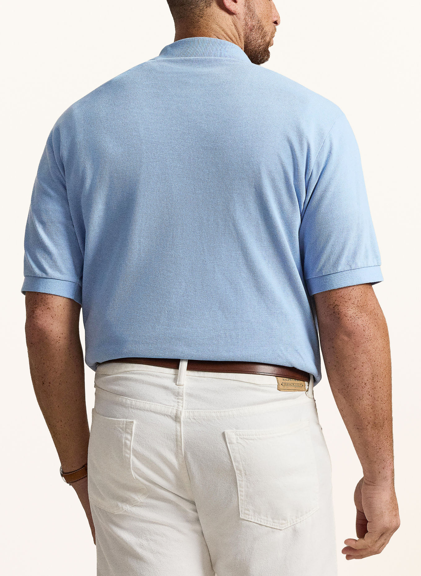 POLO RALPH LAUREN Big & Tall Piqué polo shirt: LIGHT BLUE