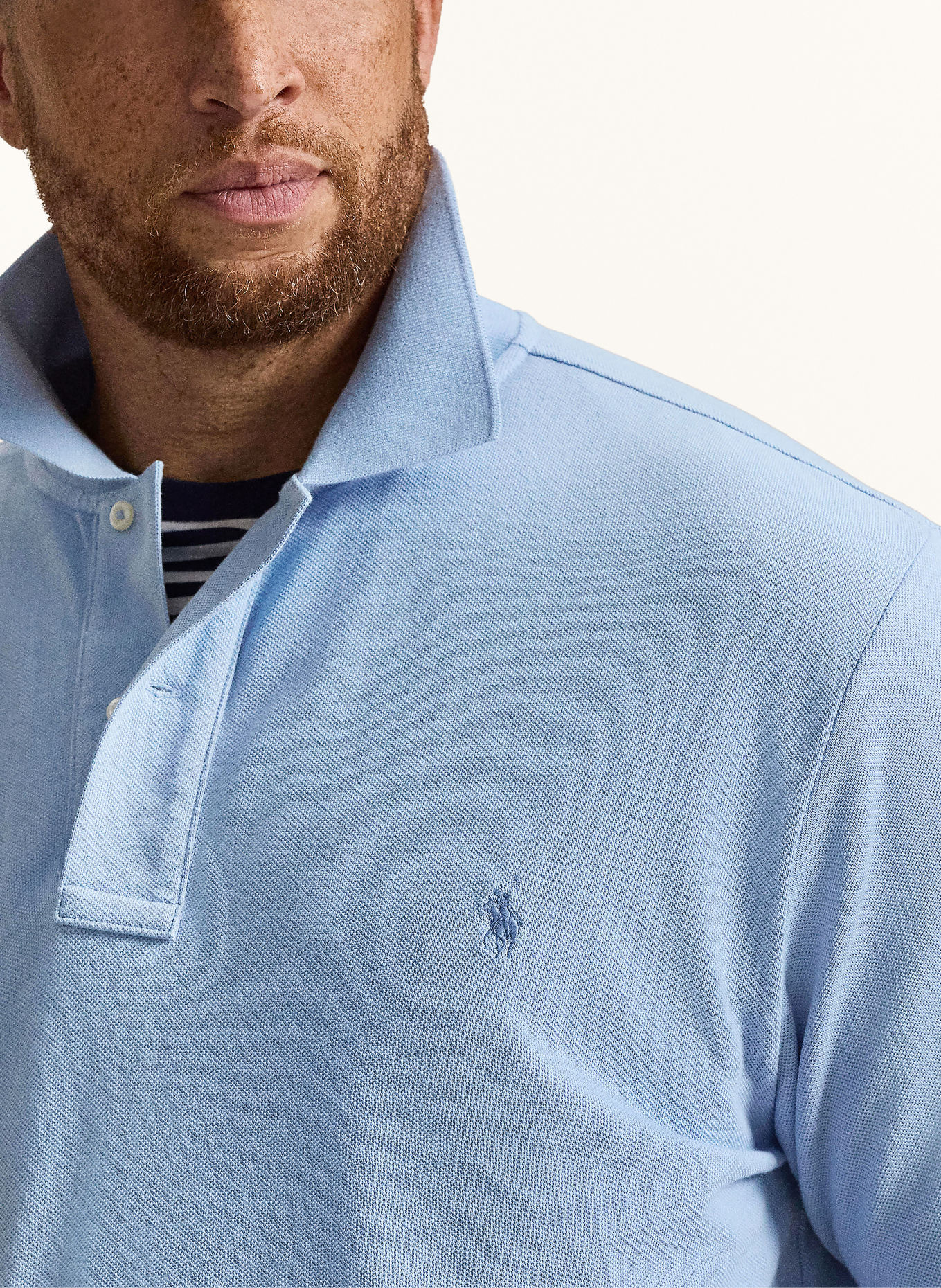 POLO RALPH LAUREN Big & Tall Piqué polo shirt: LIGHT BLUE