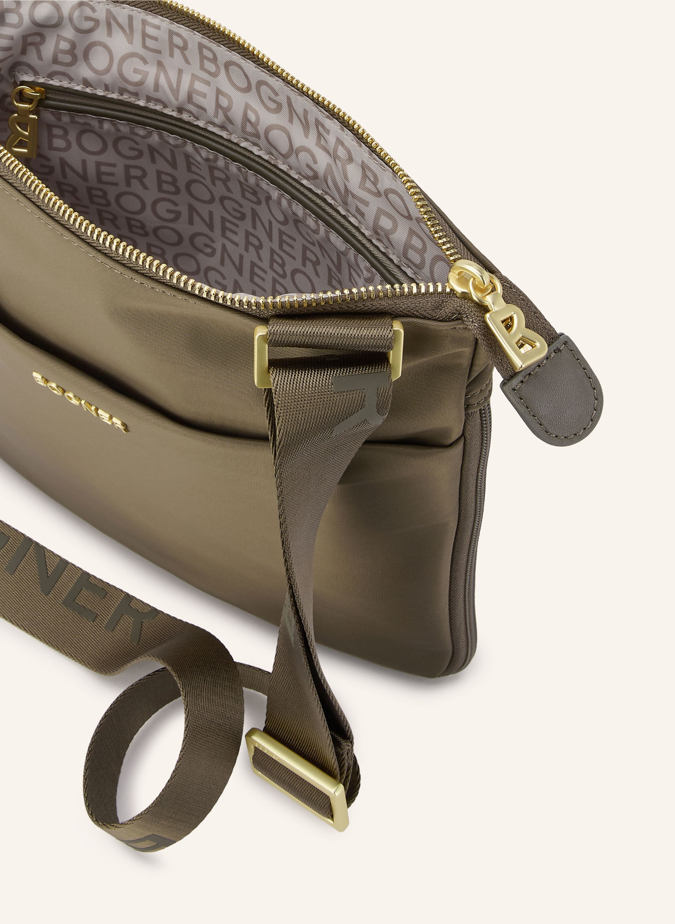 BOGNER Schoudertas SERENA: KAKI / GOUD