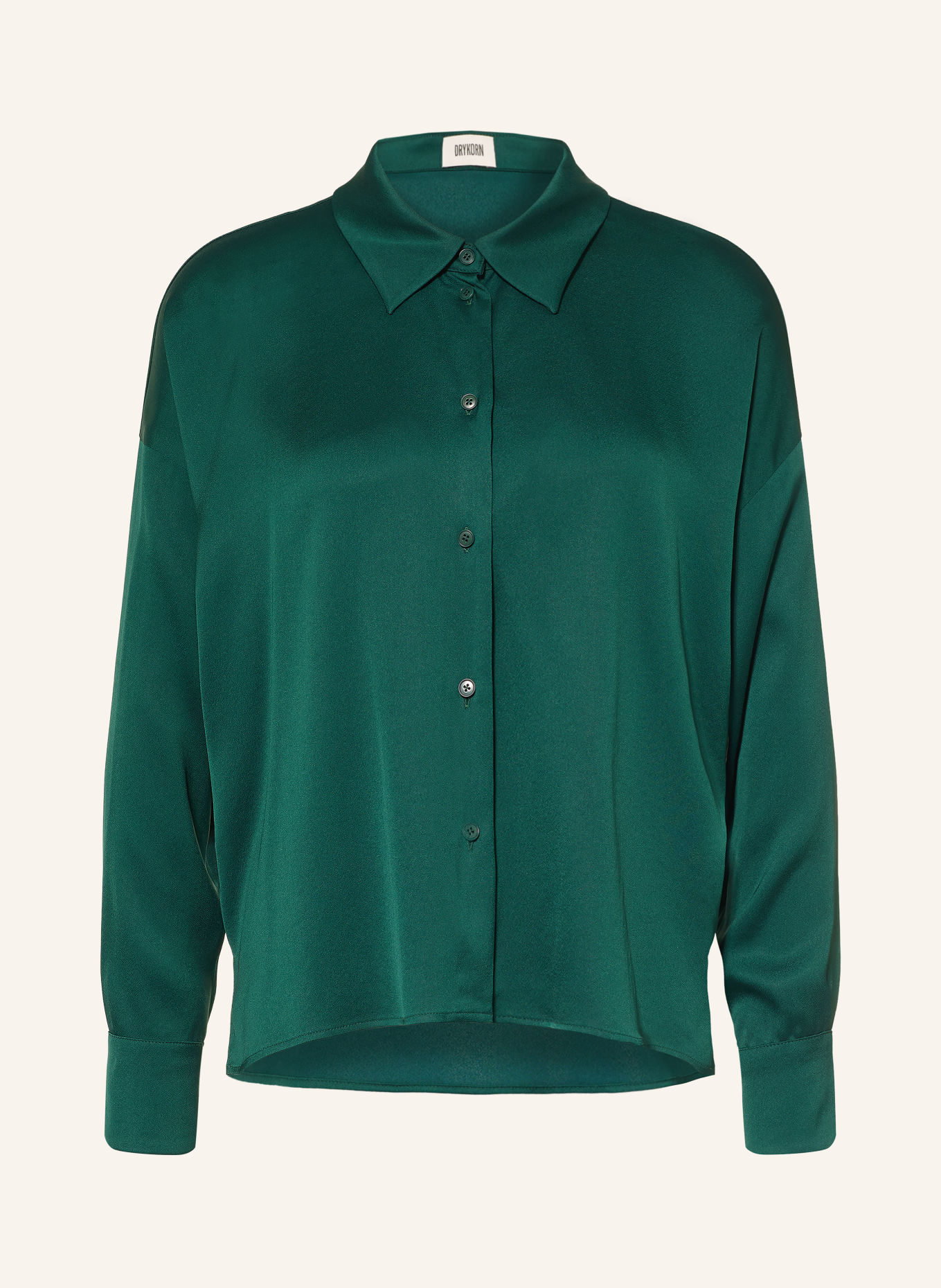 DRYKORN Shirt blouse CLOELIA in satin: DARK GREEN