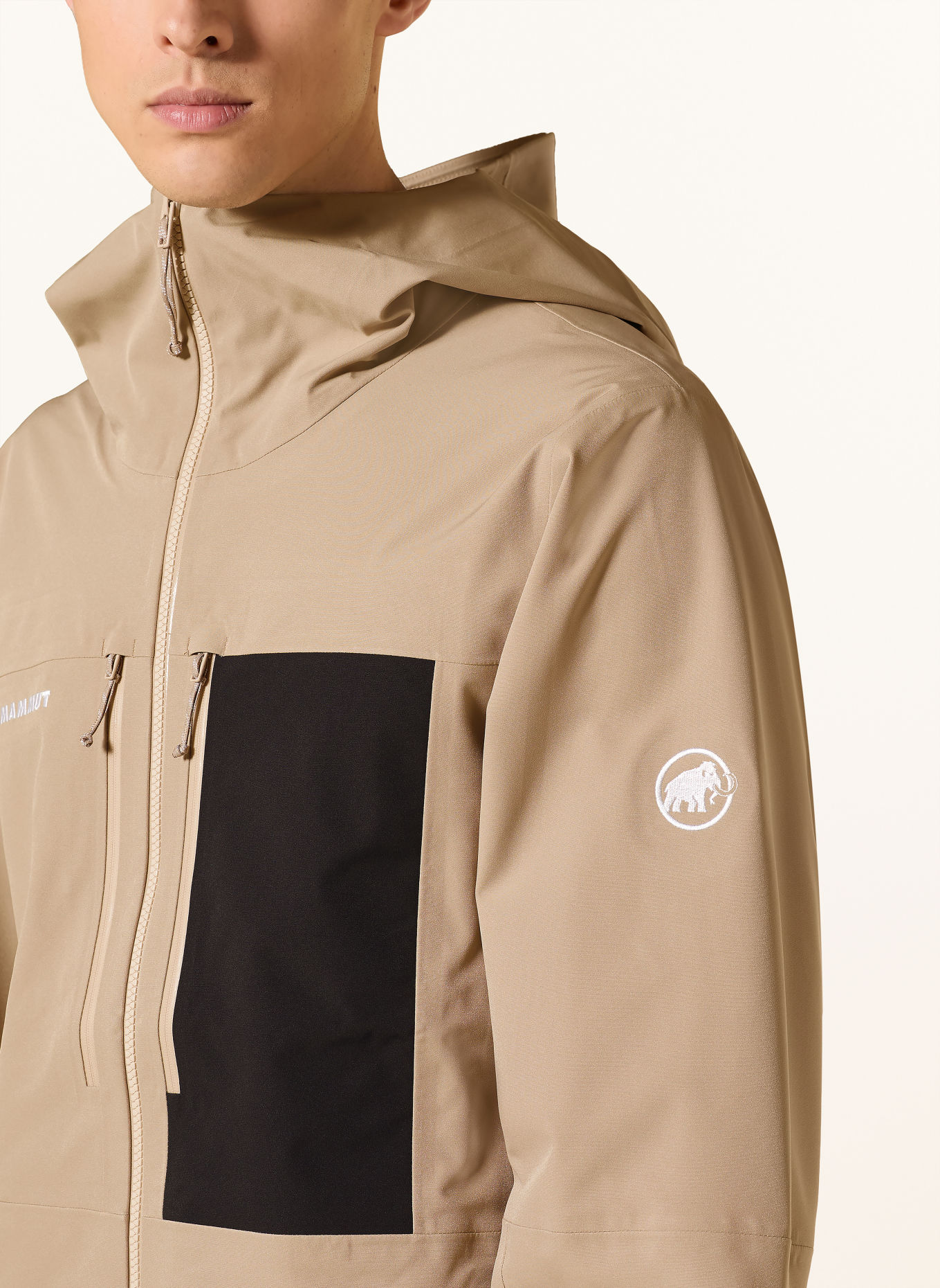 MAMMUT Hardshell-Skijacke STONEY: BEIGE / DUNKELGRAU