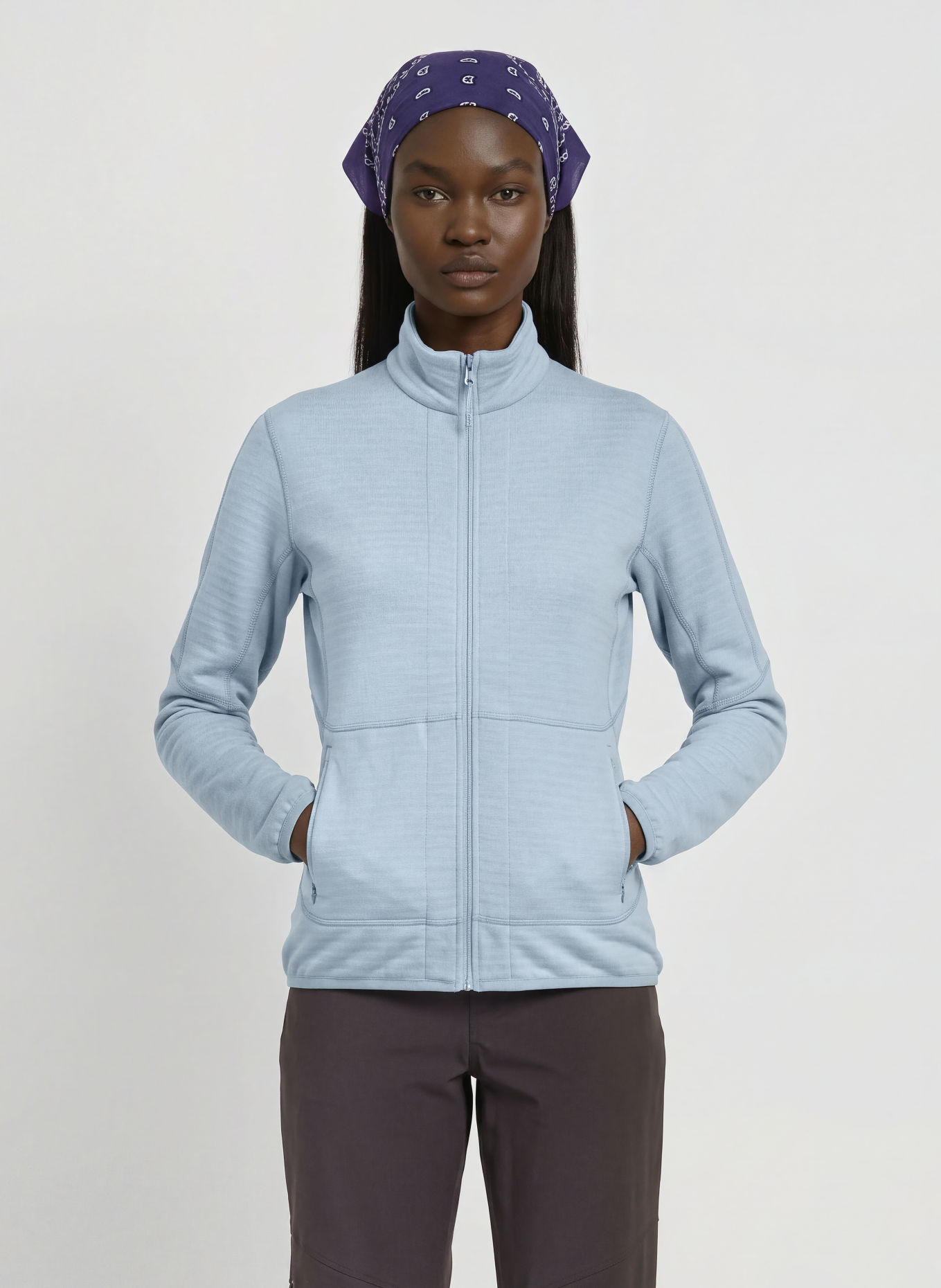 icebreaker Midlayer-jas MERINO 400 REALFLEECE DESCENDER: LICHTBLAUW