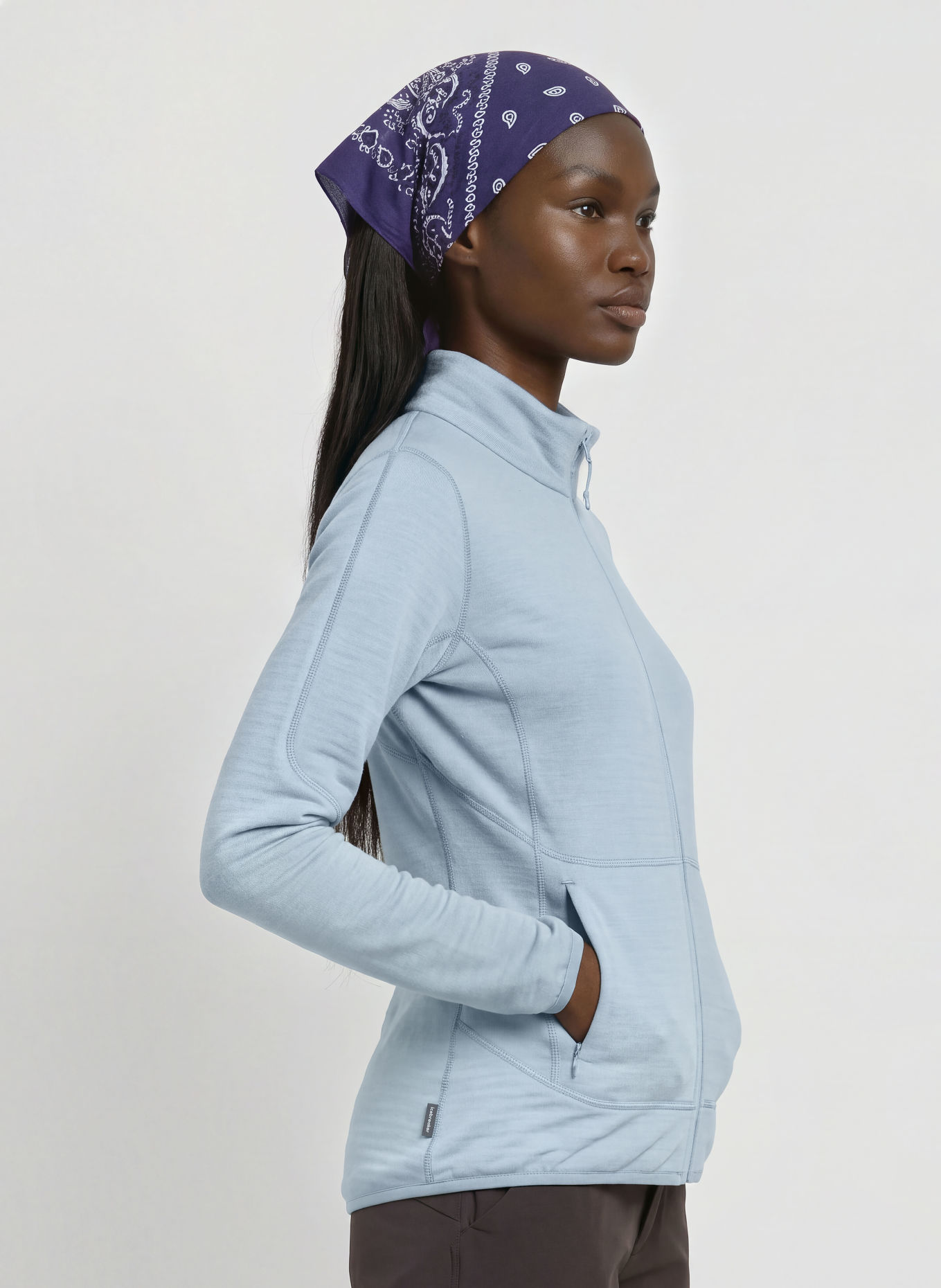 icebreaker Midlayer-jas MERINO 400 REALFLEECE DESCENDER: LICHTBLAUW