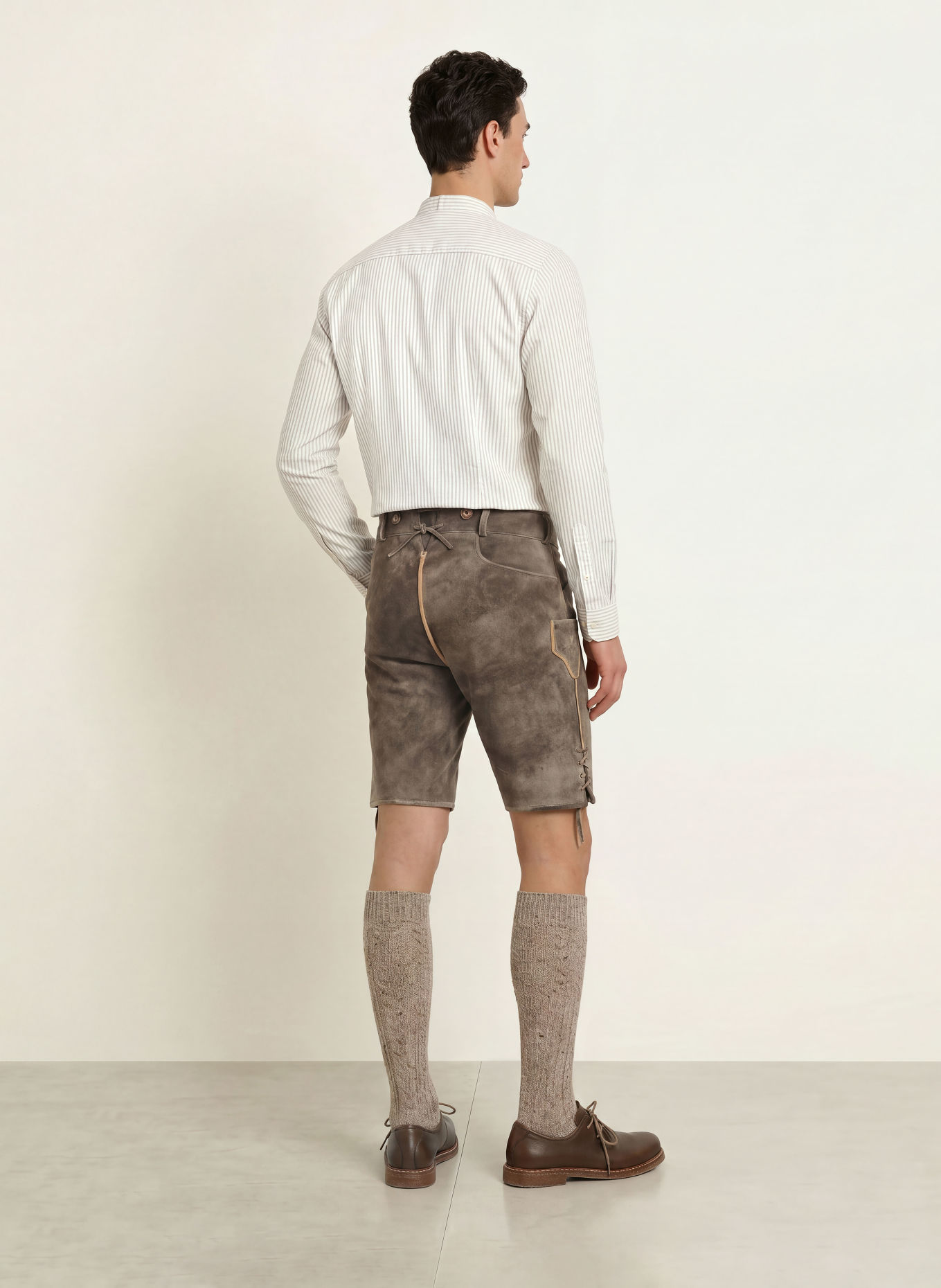 Gottseidank Krojová košile LENZ Slim Fit se stojáčkem: BÍLÁ / TMAVĚ MODRÁ