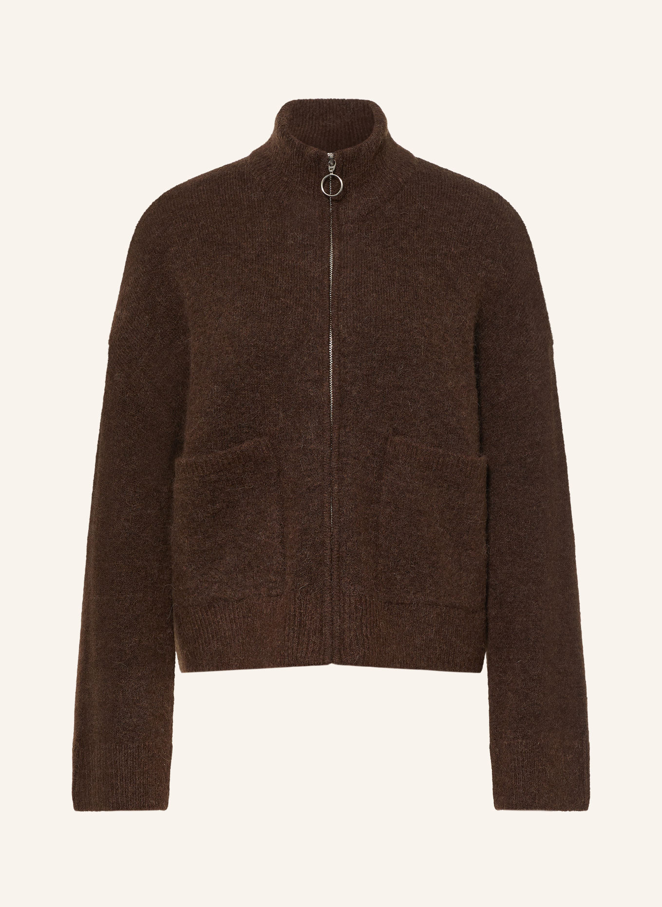 SELECTED Cardigan with alpaca: DARK BROWN