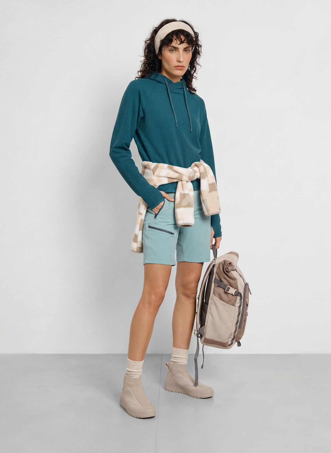 me°ru' Fleece hoodie CALAIS: TEAL