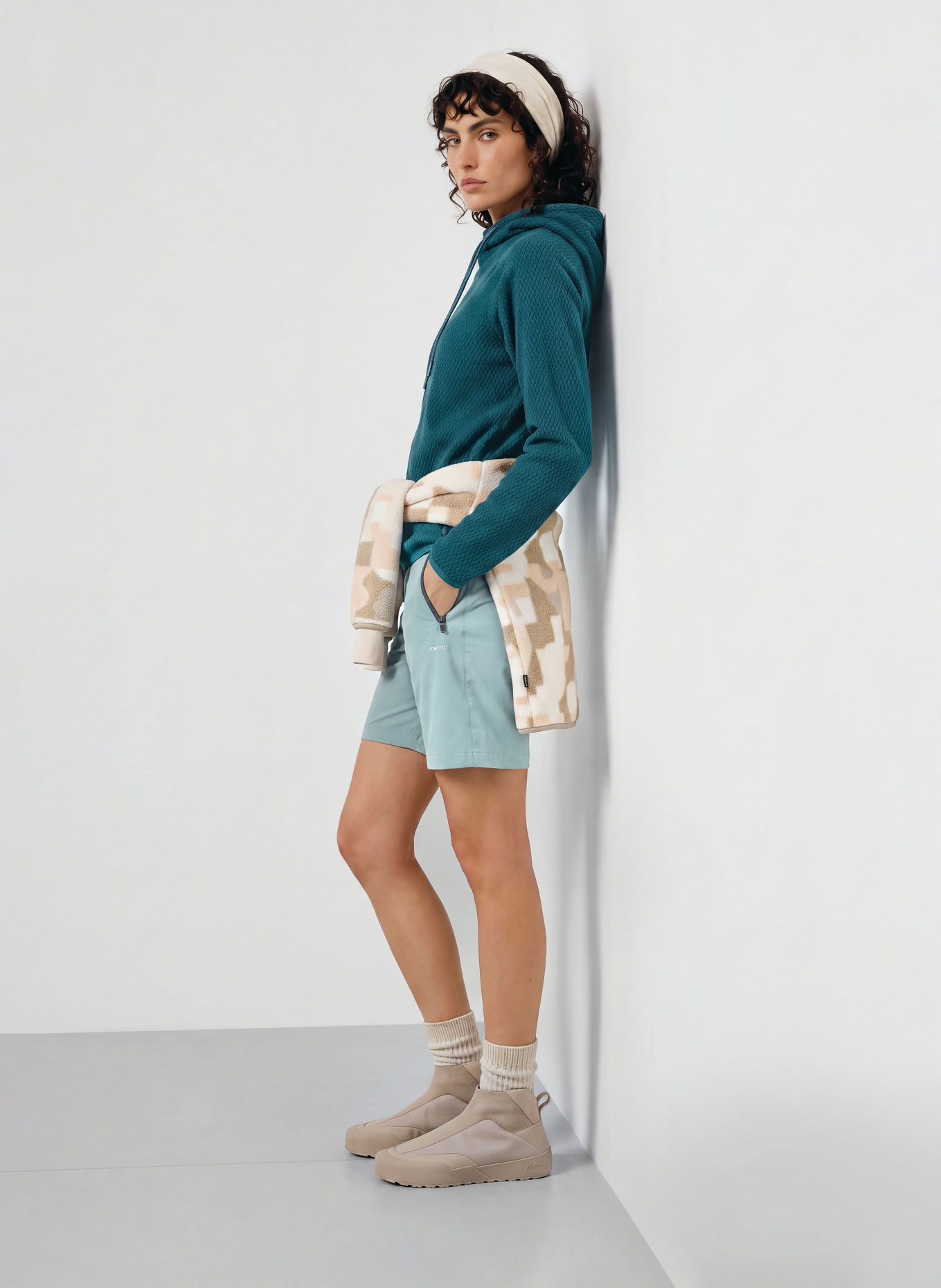 me°ru' Fleece hoodie CALAIS: TEAL