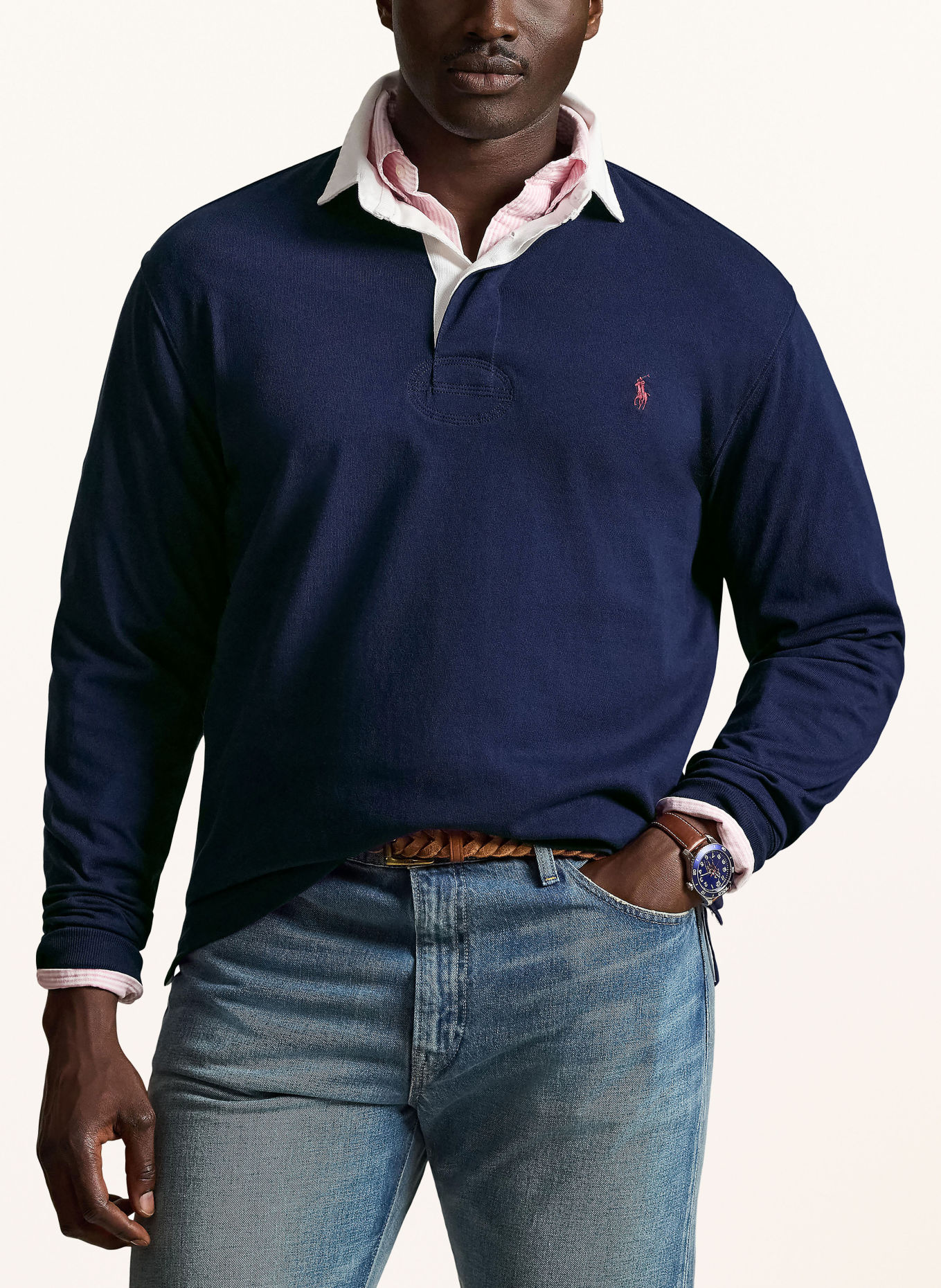 POLO RALPH LAUREN Big & Tall Jersey-Poloshirt: DUNKELBLAU