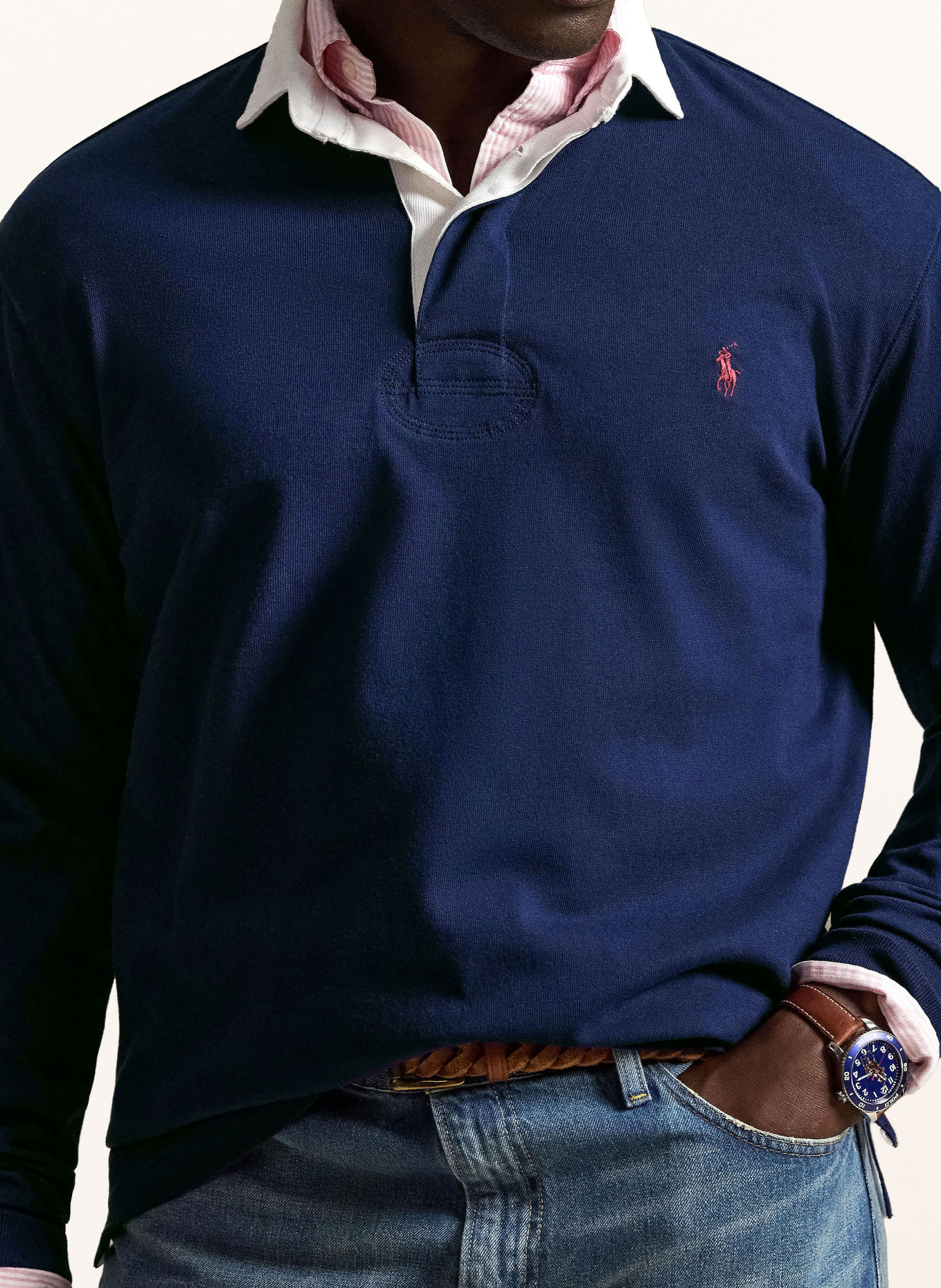POLO RALPH LAUREN Big & Tall Jersey-Poloshirt: DUNKELBLAU