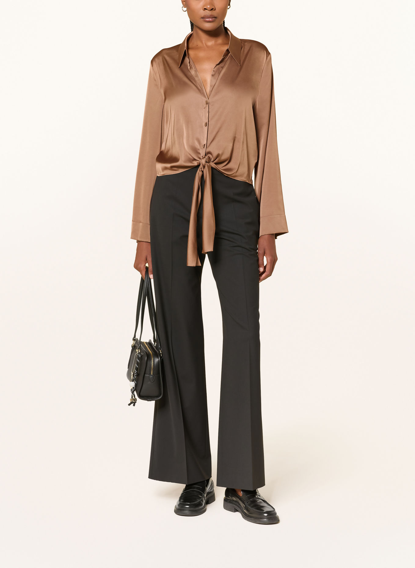 HUGO Satin blouse ERRIKA: BROWN