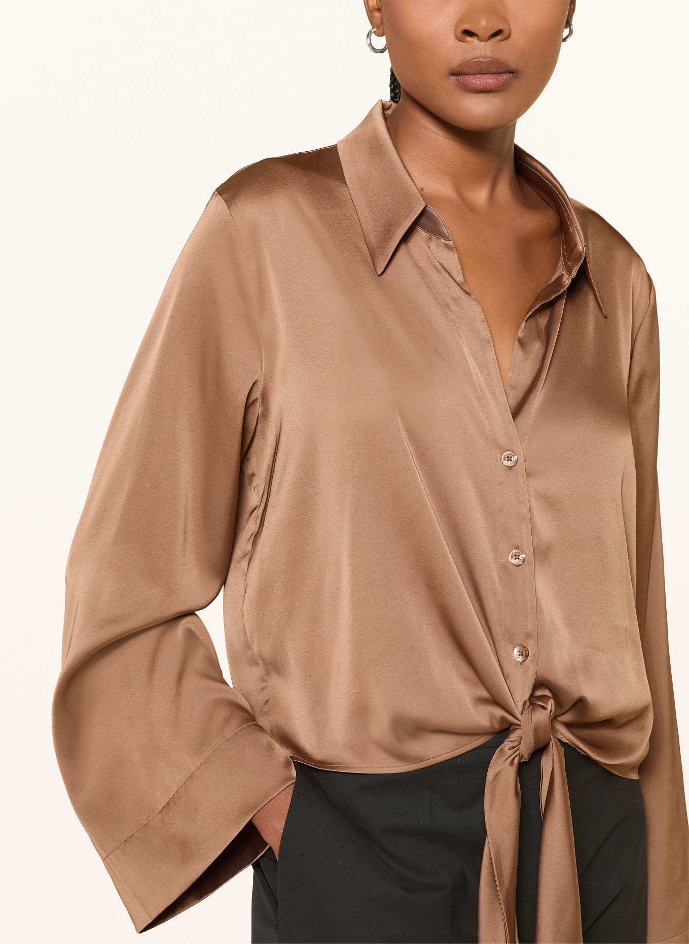 HUGO Satin blouse ERRIKA: BROWN