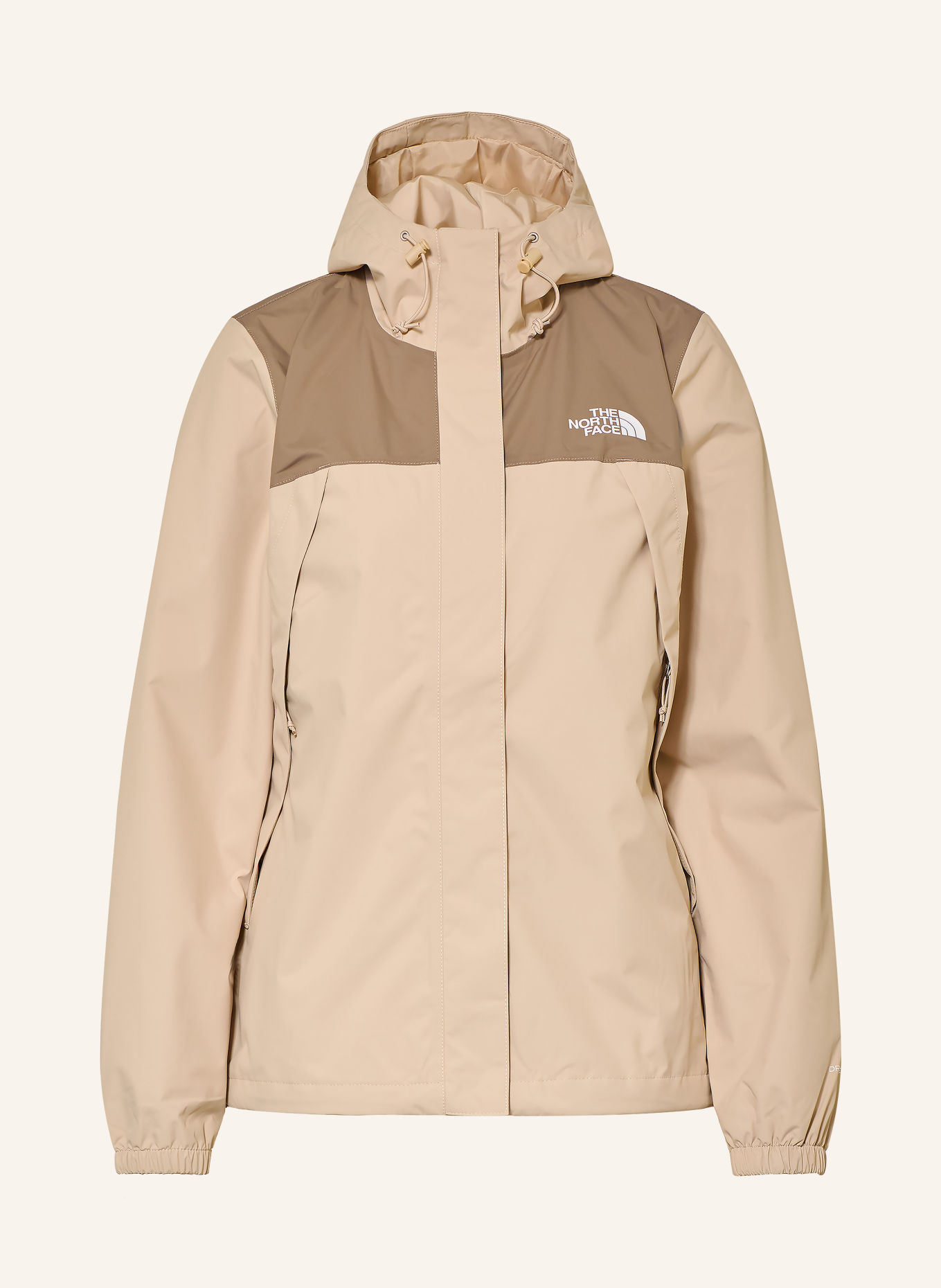 THE NORTH FACE ANTORA Rain jacket: BEIGE / BROWN