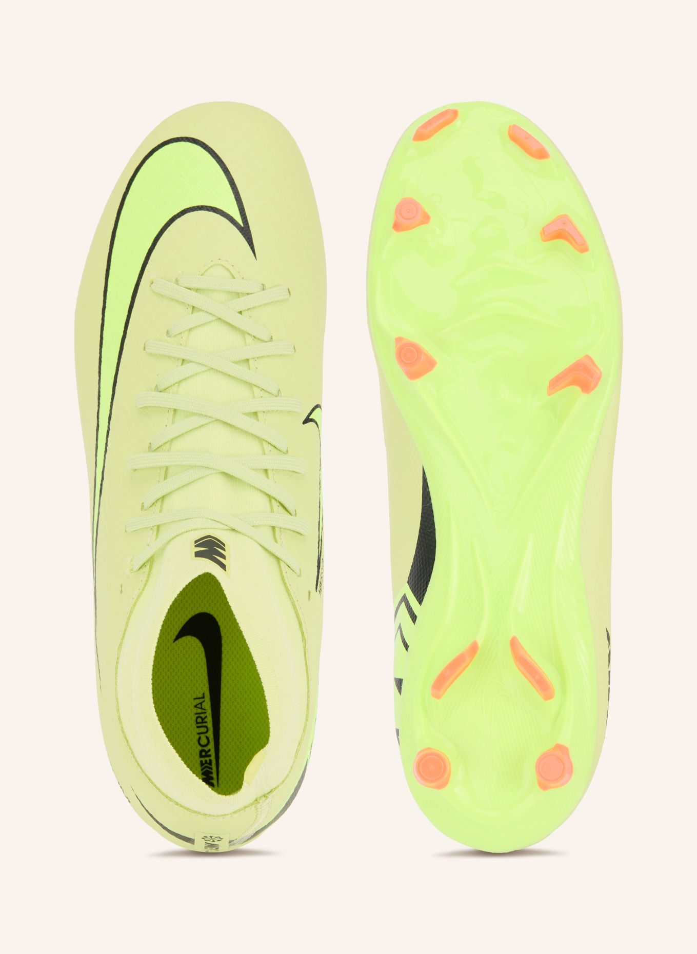 Nike Fodboldsko SUPERFLY 10 ACADEMY: NEONGUL / SORT