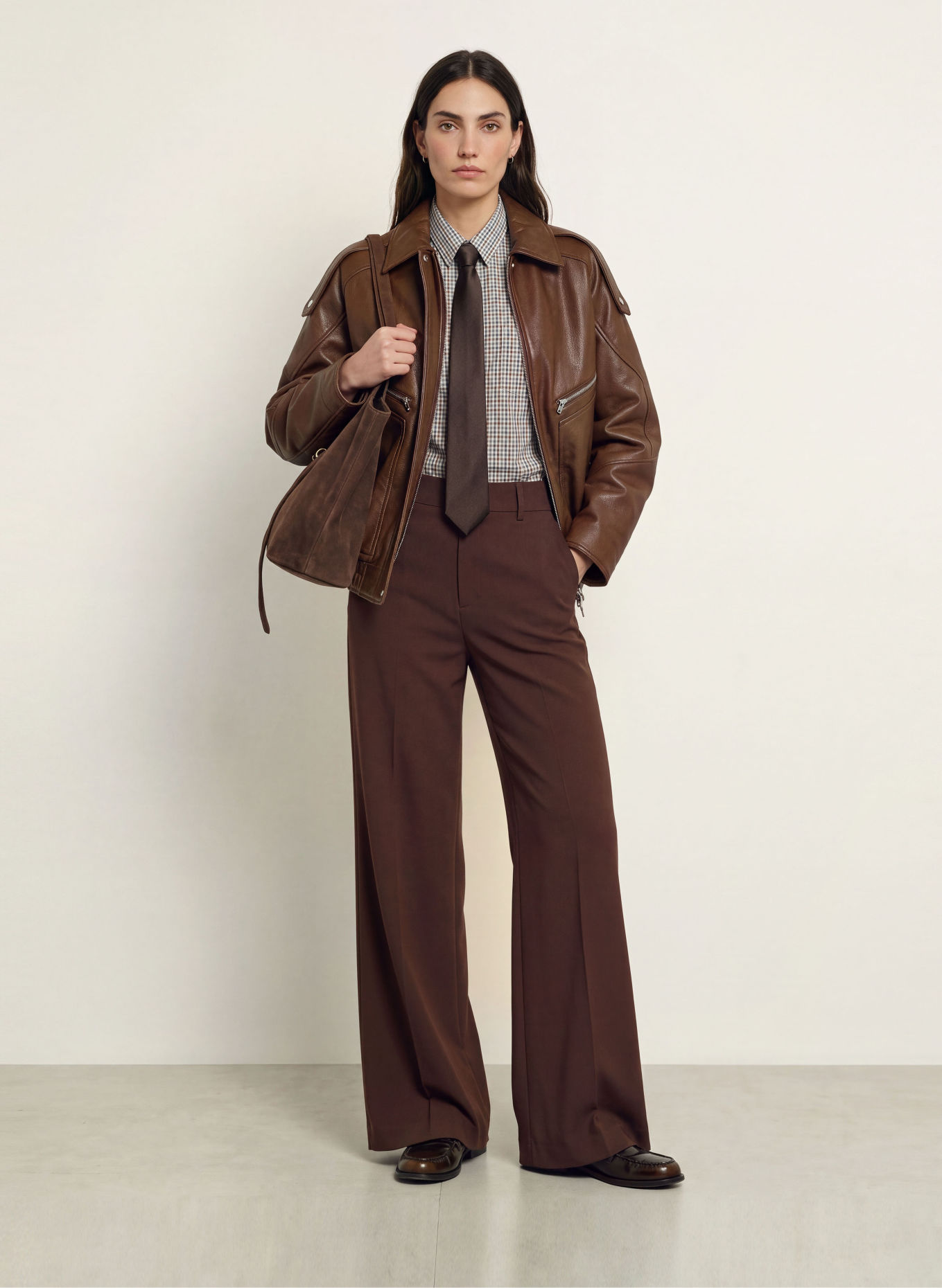 ROSSI IVON Trousers: DARK BROWN