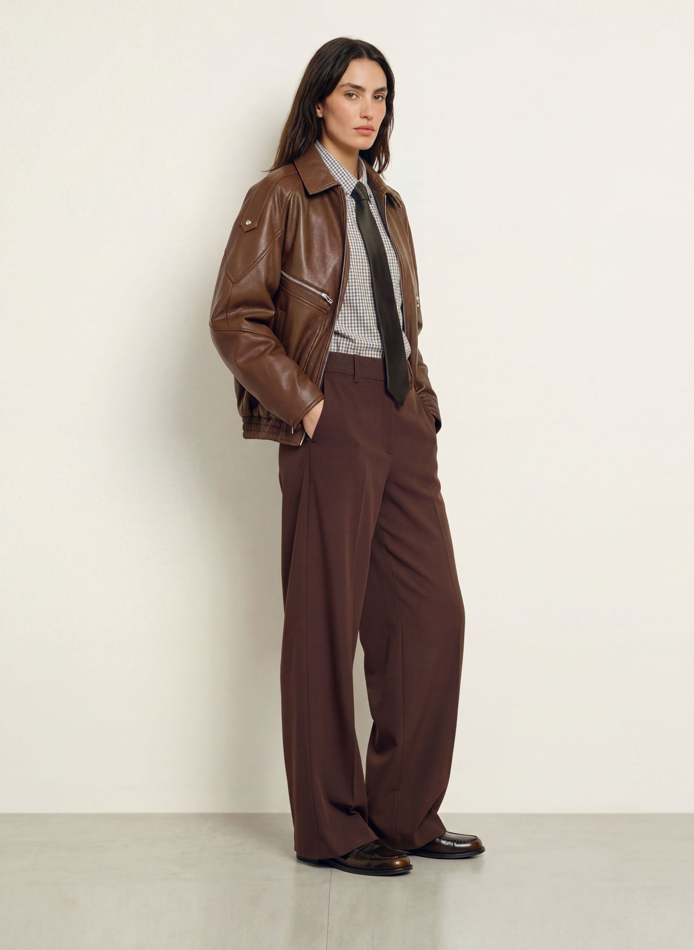 ROSSI IVON Trousers: DARK BROWN