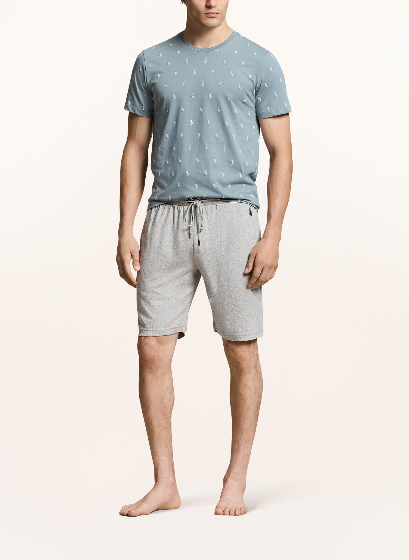 POLO RALPH LAUREN Loungeshirt: BLÅGRÅ / HVID