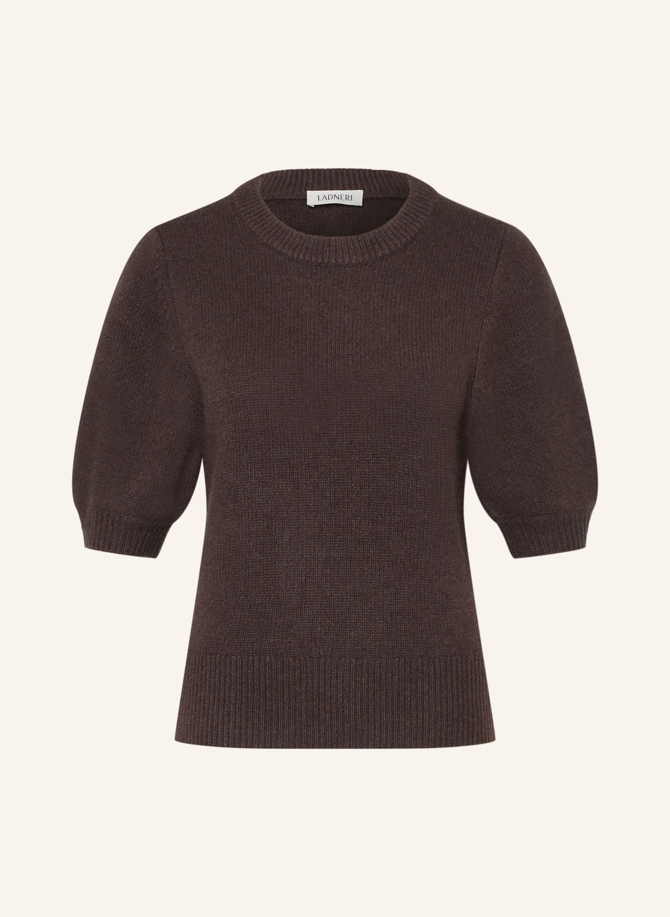 LADNERI Gebreid shirt POUPETTE van kasjmier: MARRON FONCÉ