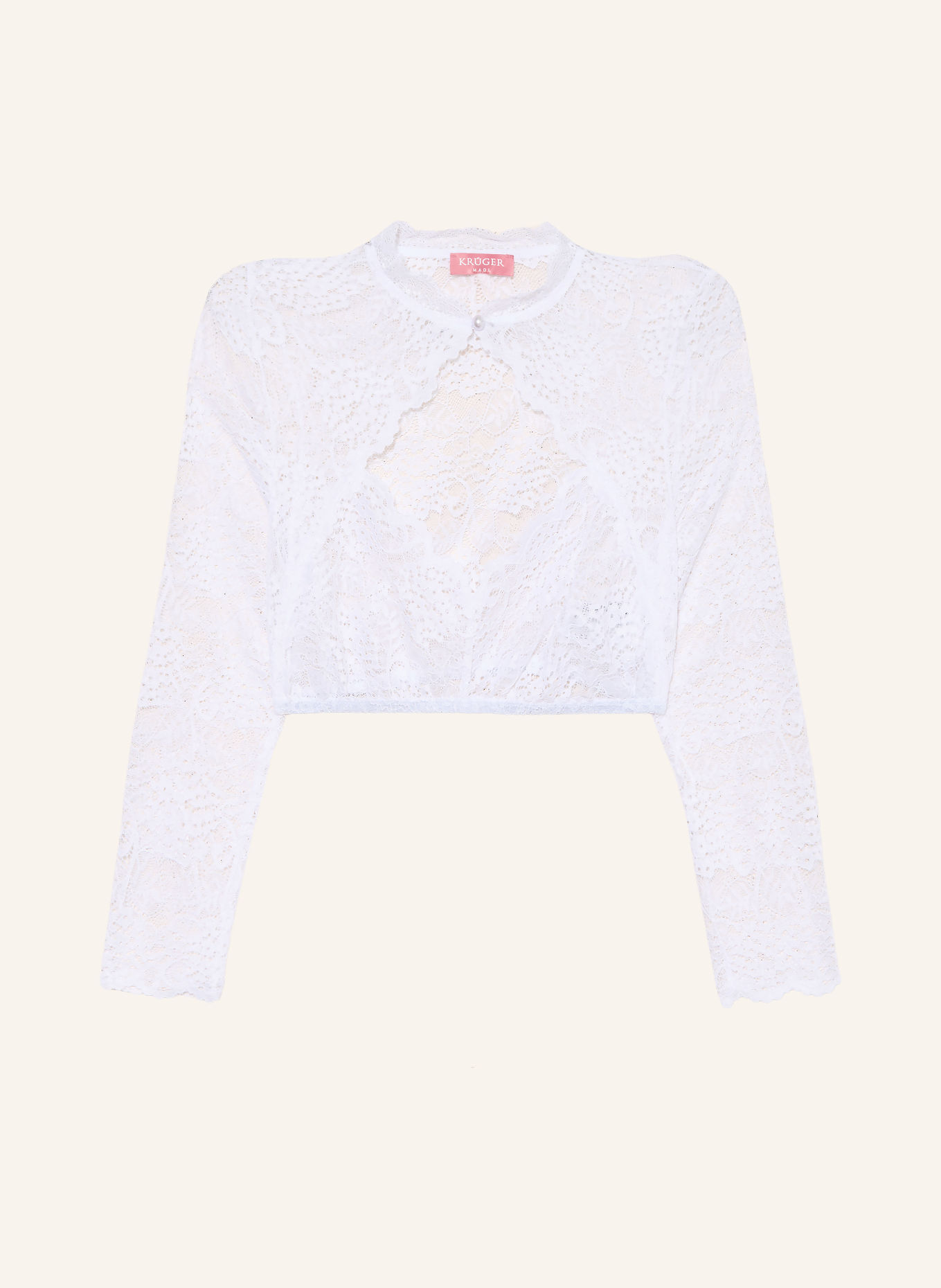 KRÜGER Blouse Dirndl JULENE en dentelle à manches 3/4: BLANC