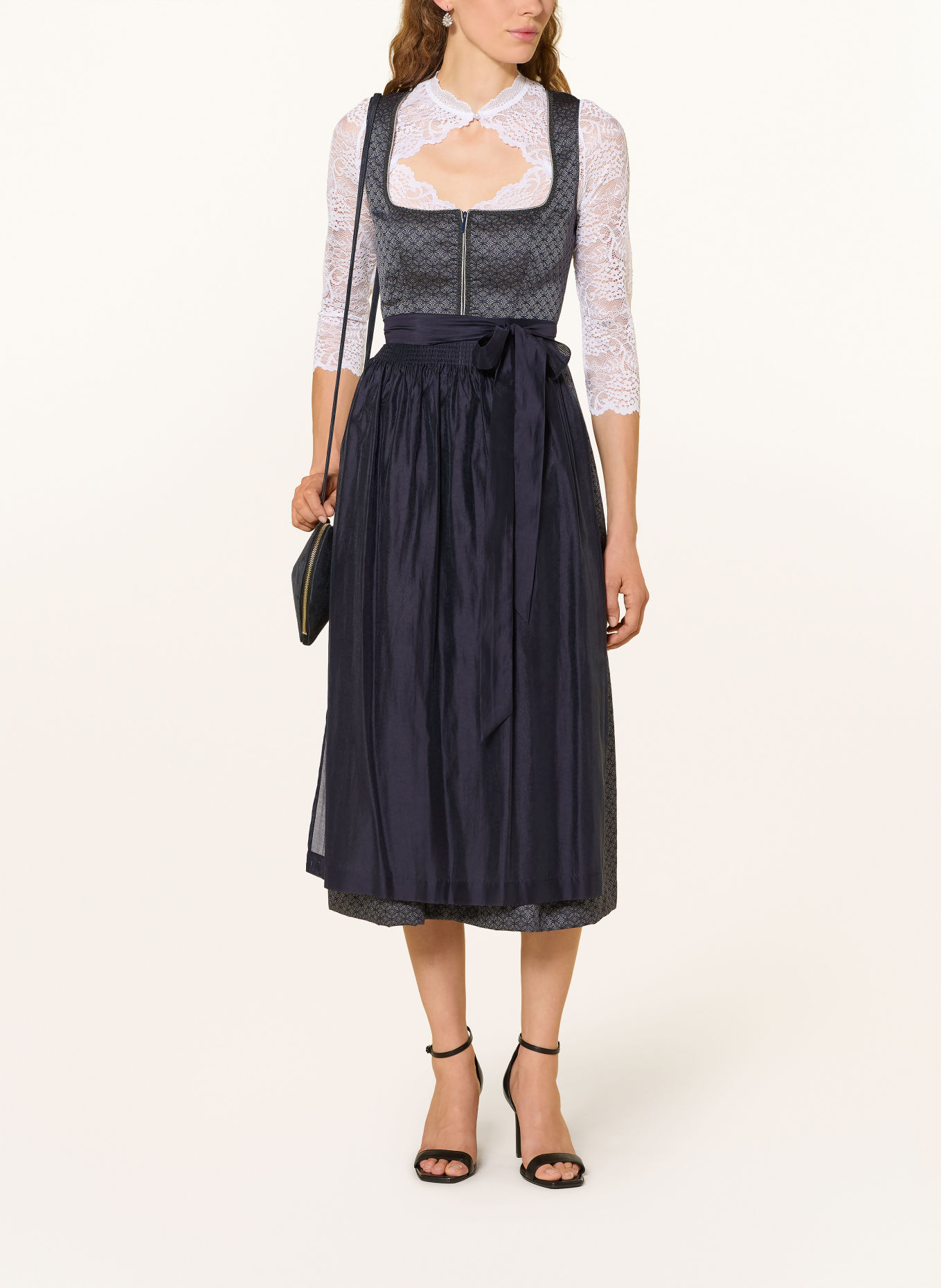 KRÜGER Blouse Dirndl JULENE en dentelle à manches 3/4: BLANC